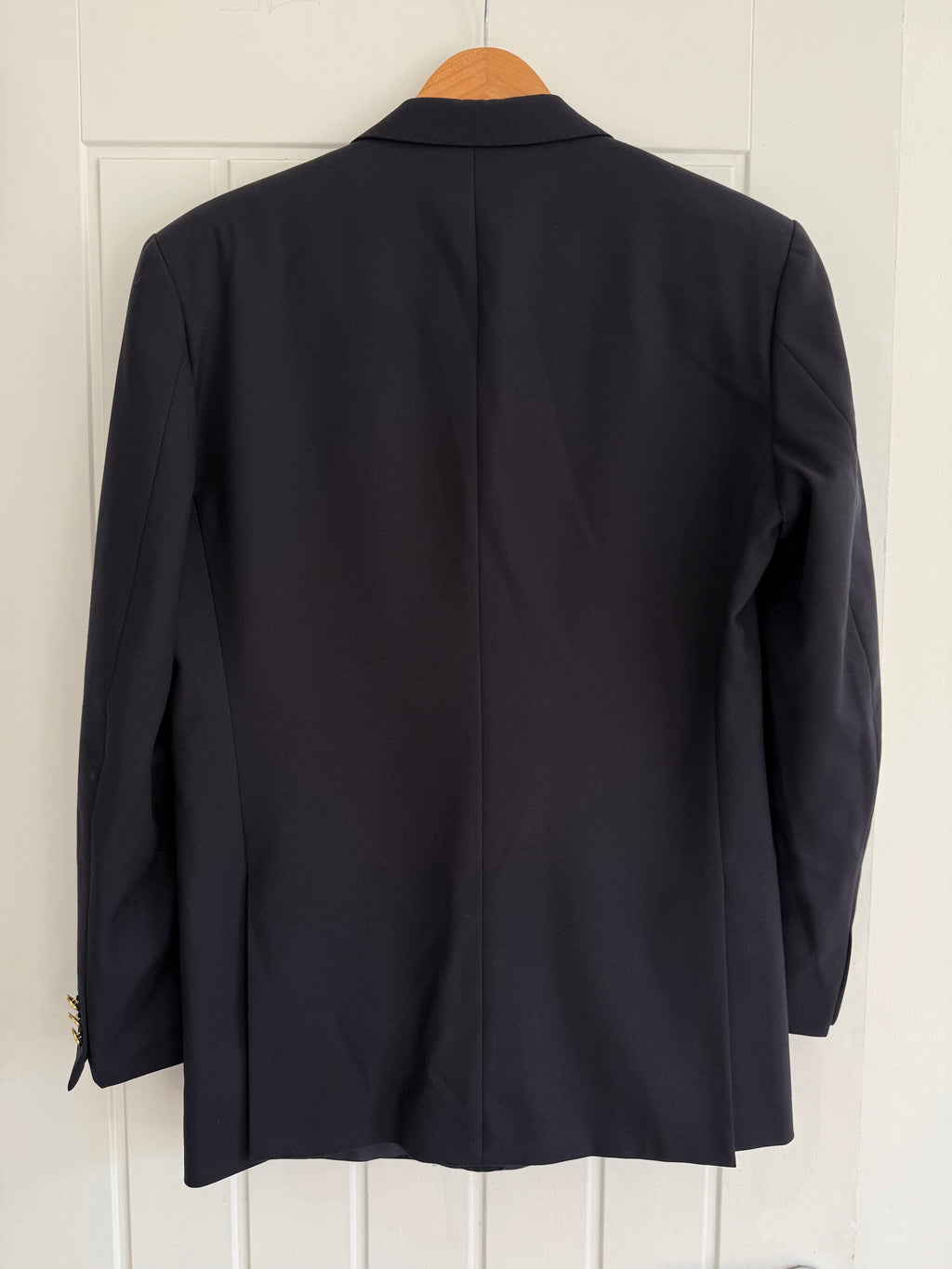 Yves Saint Laurent 1980s Metal Button 2B Wool Sport Jacket Blazer Navy Blue - Size M