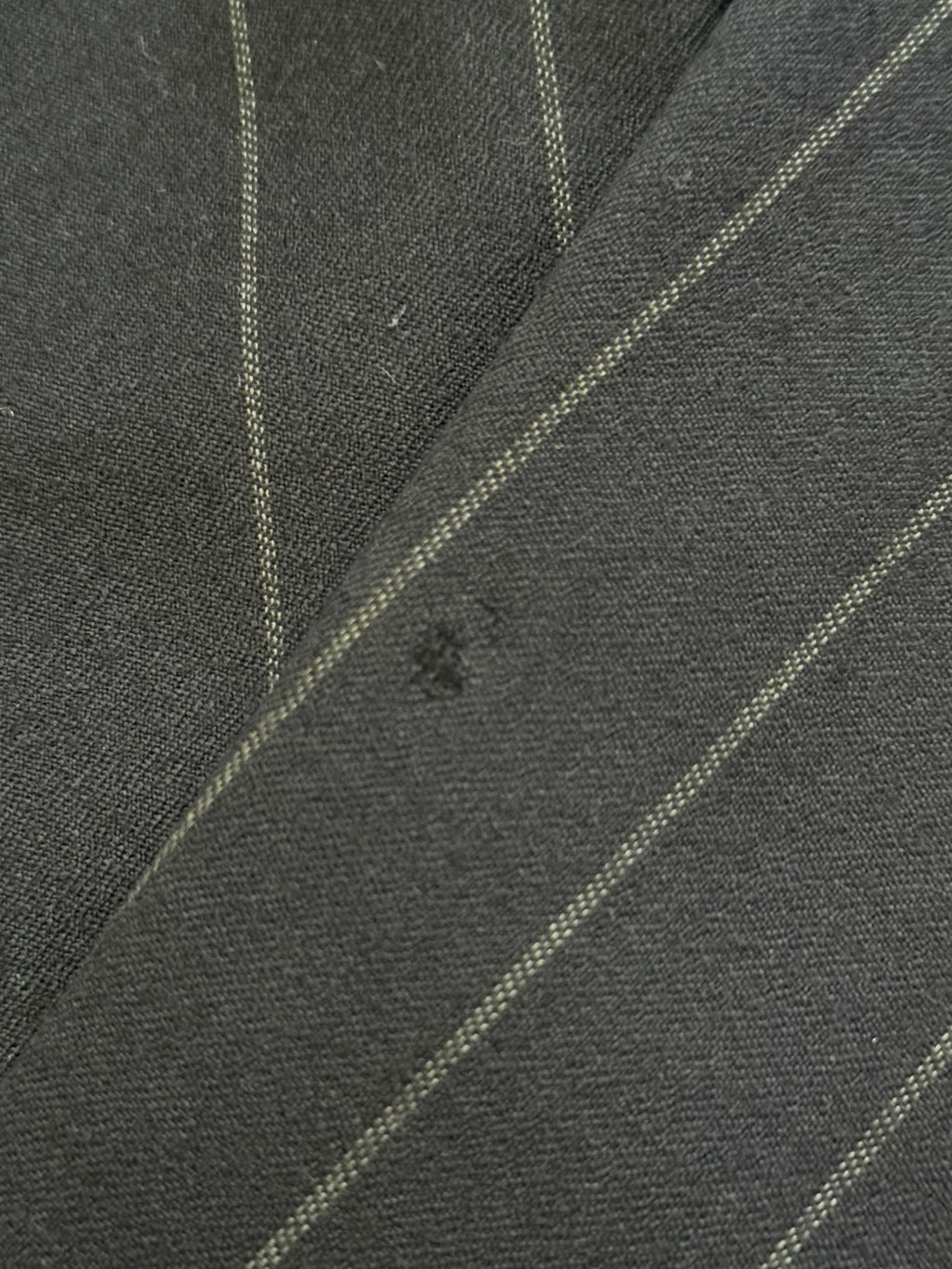 Hugo Boss 1980s 'Al Capone' Peak Lapel Double Breasted Pleated Striped Navy Suit - Size XXL Jacket / 36" Waist