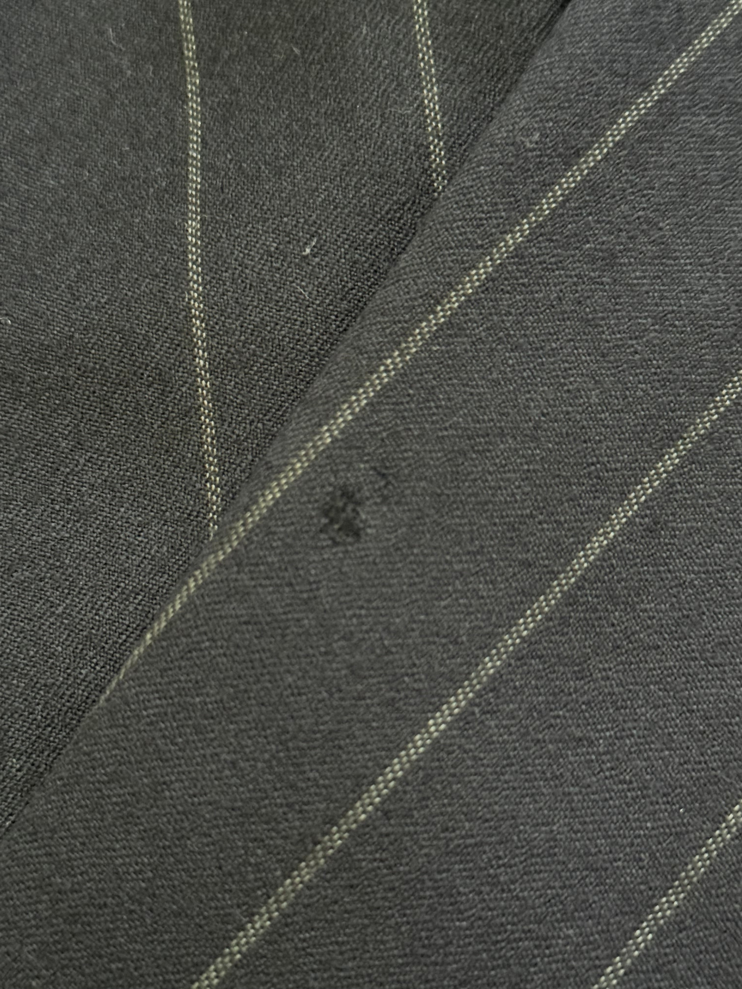 Hugo Boss 1980s 'Al Capone' Peak Lapel Double Breasted Pleated Striped Navy Suit - Size XXL Jacket / 36" Waist