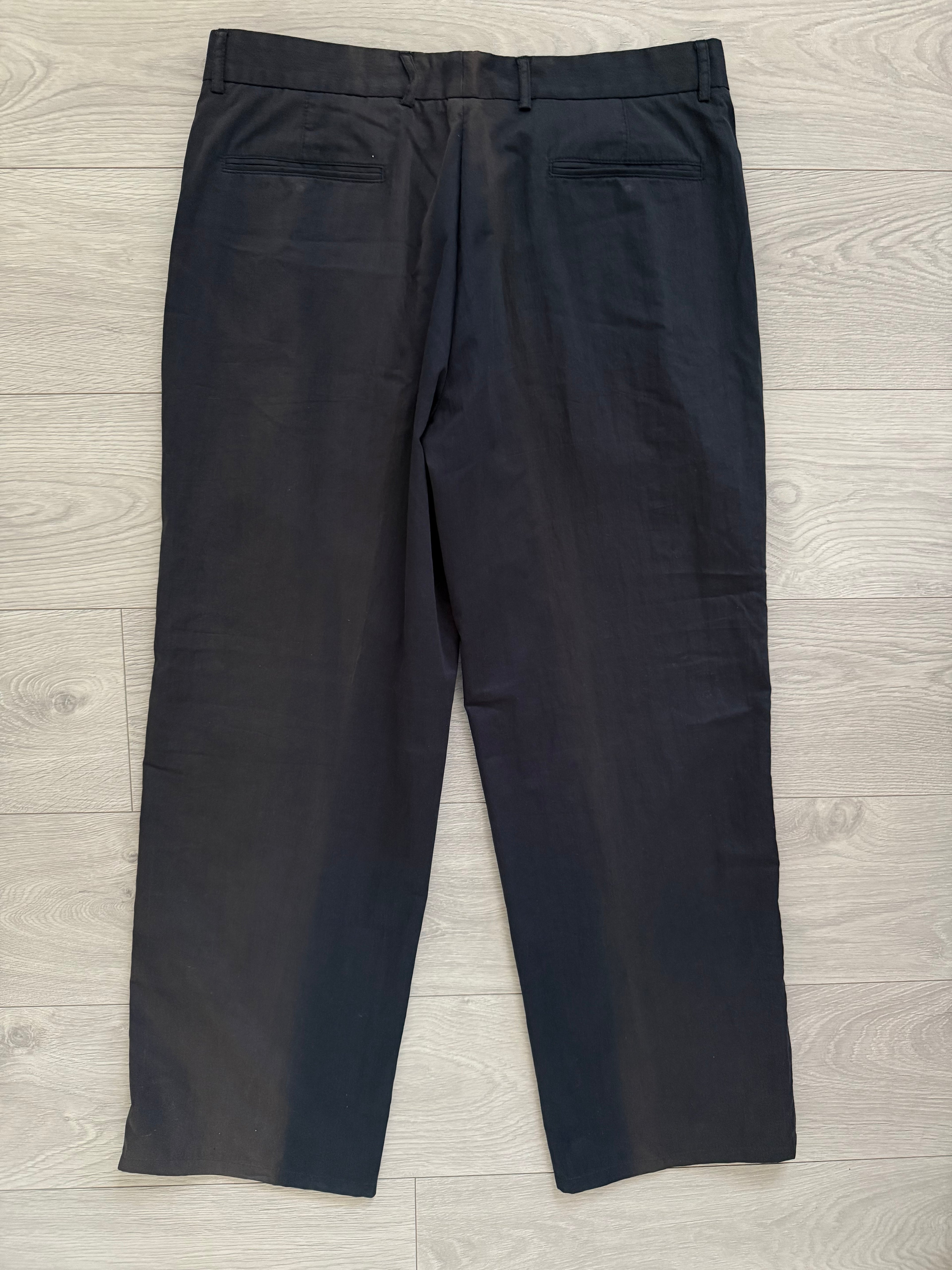 Armani 2000s Sunfaded Cotton Navy Pants - Size 36" Waist
