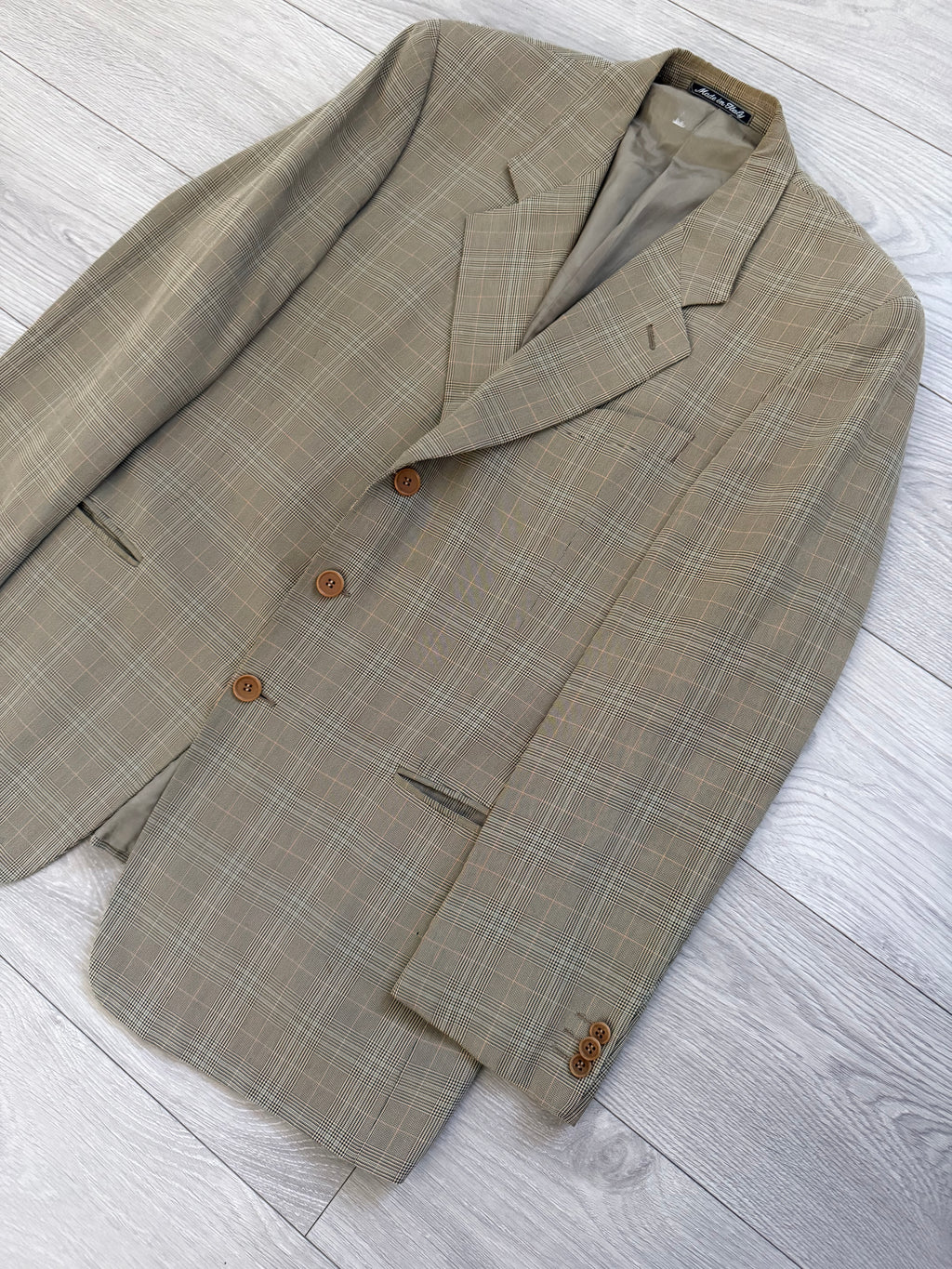 Giorgio Armani 1980s 3B Check Wool Sports Jacket Blazer - Size XL