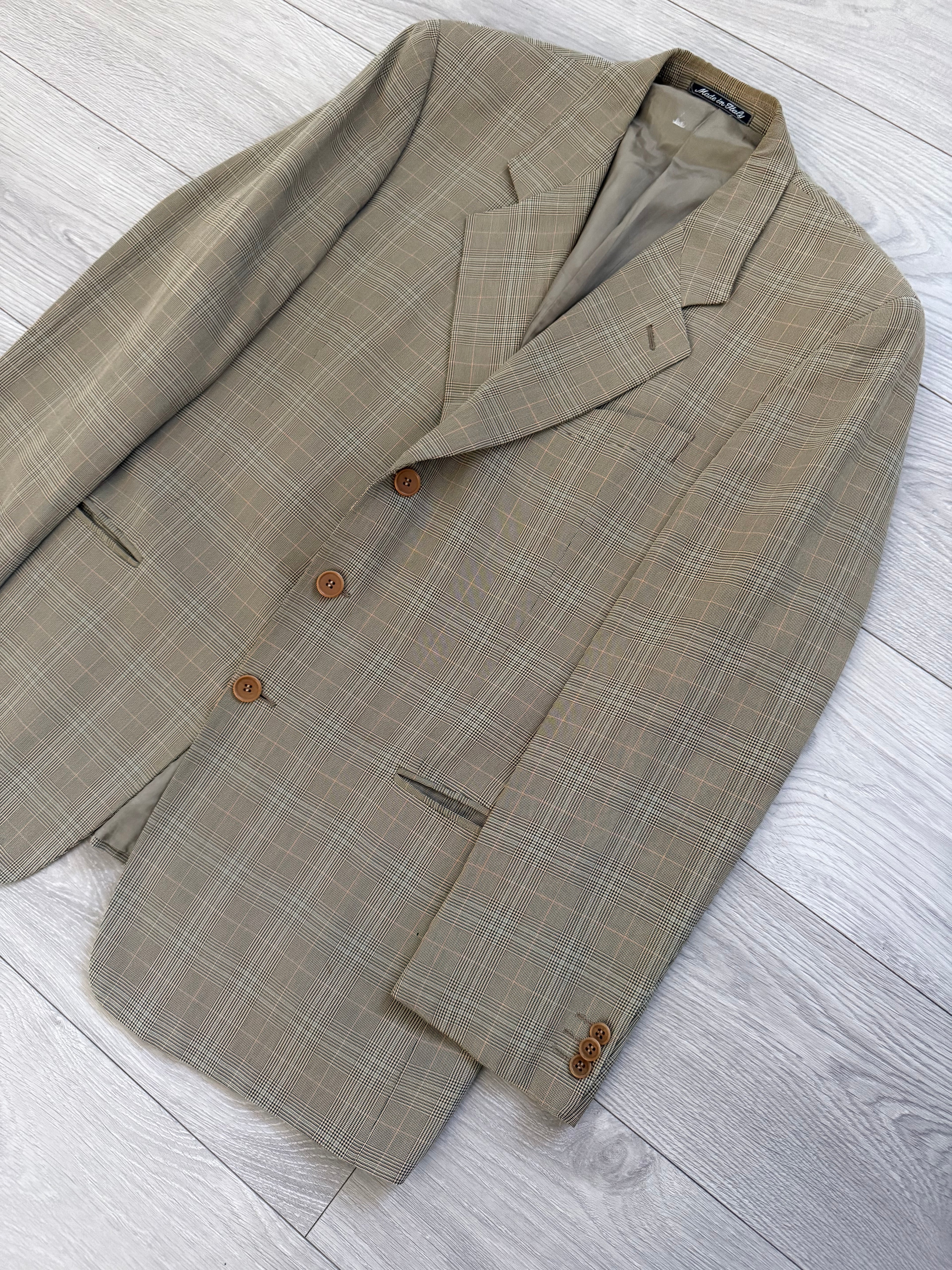 Giorgio Armani 1980s 3B Check Wool Sports Jacket Blazer - Size XL