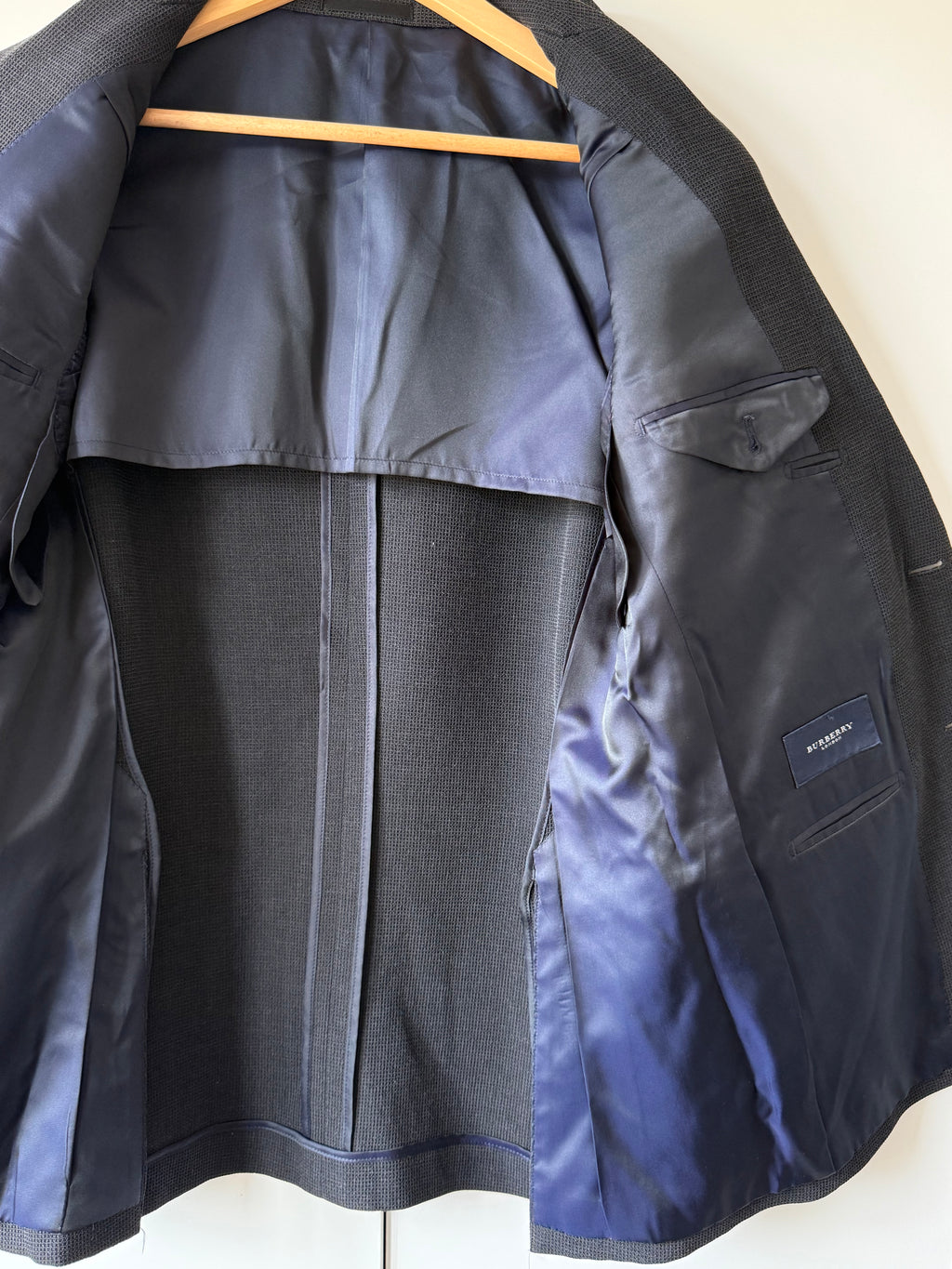 Burberry 1990s 2B Wool Charcoal Black Lightweight Partially Lined Sports Jacket Blazer - Size S