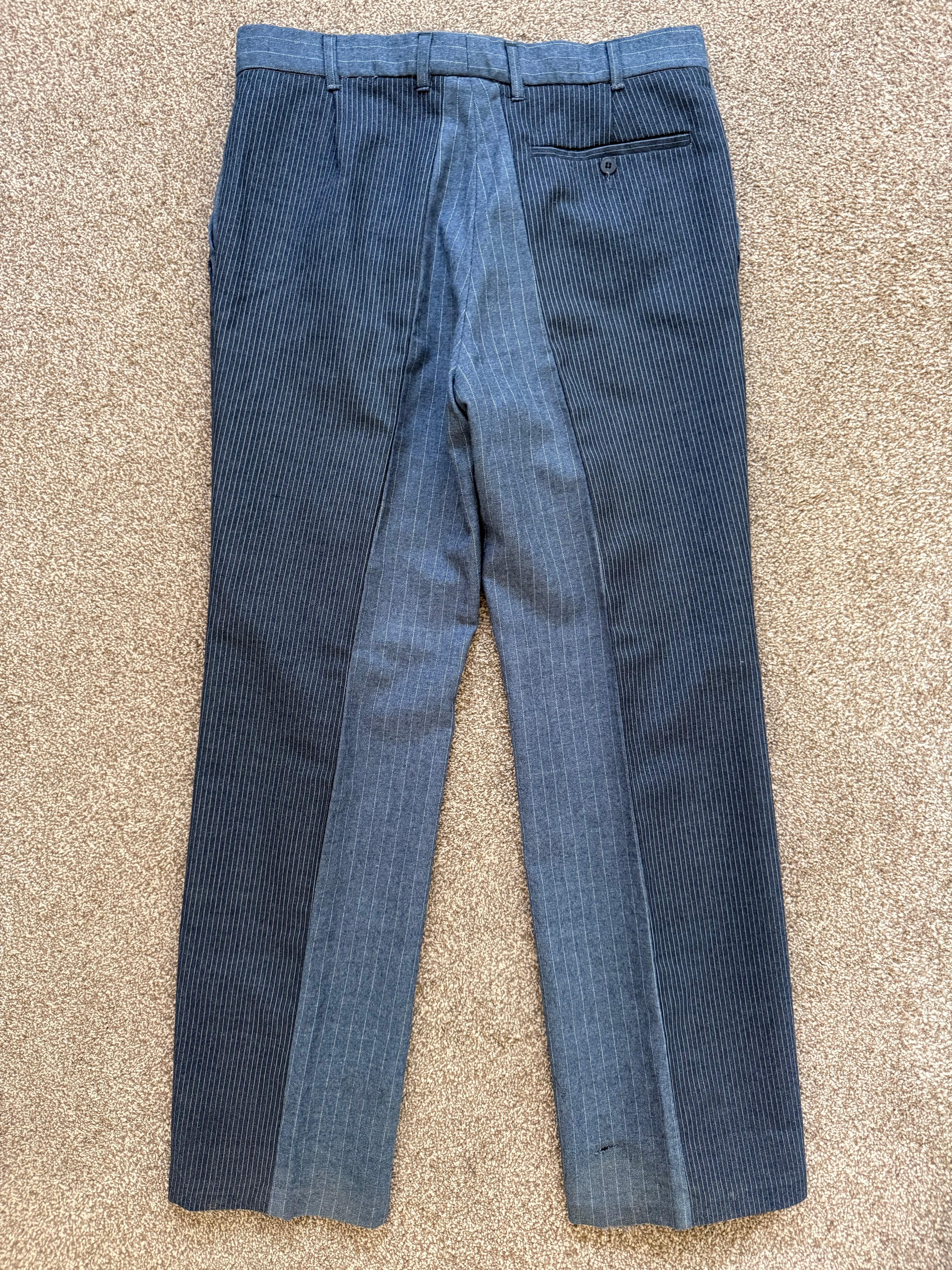 Maison Martin Margiela Artisanal Line (0)(10) AW2004 Re-Worked Striped Pants - Size 34" Waist