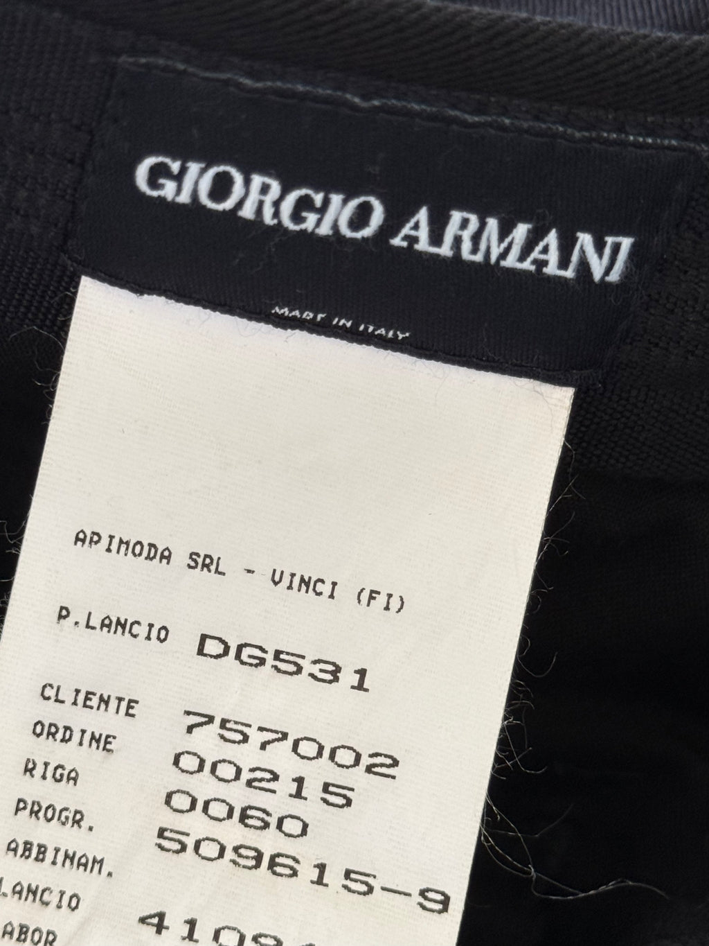 Armani 1990s Black Label Cotton Rubber Black Pants - Size 34" Waist