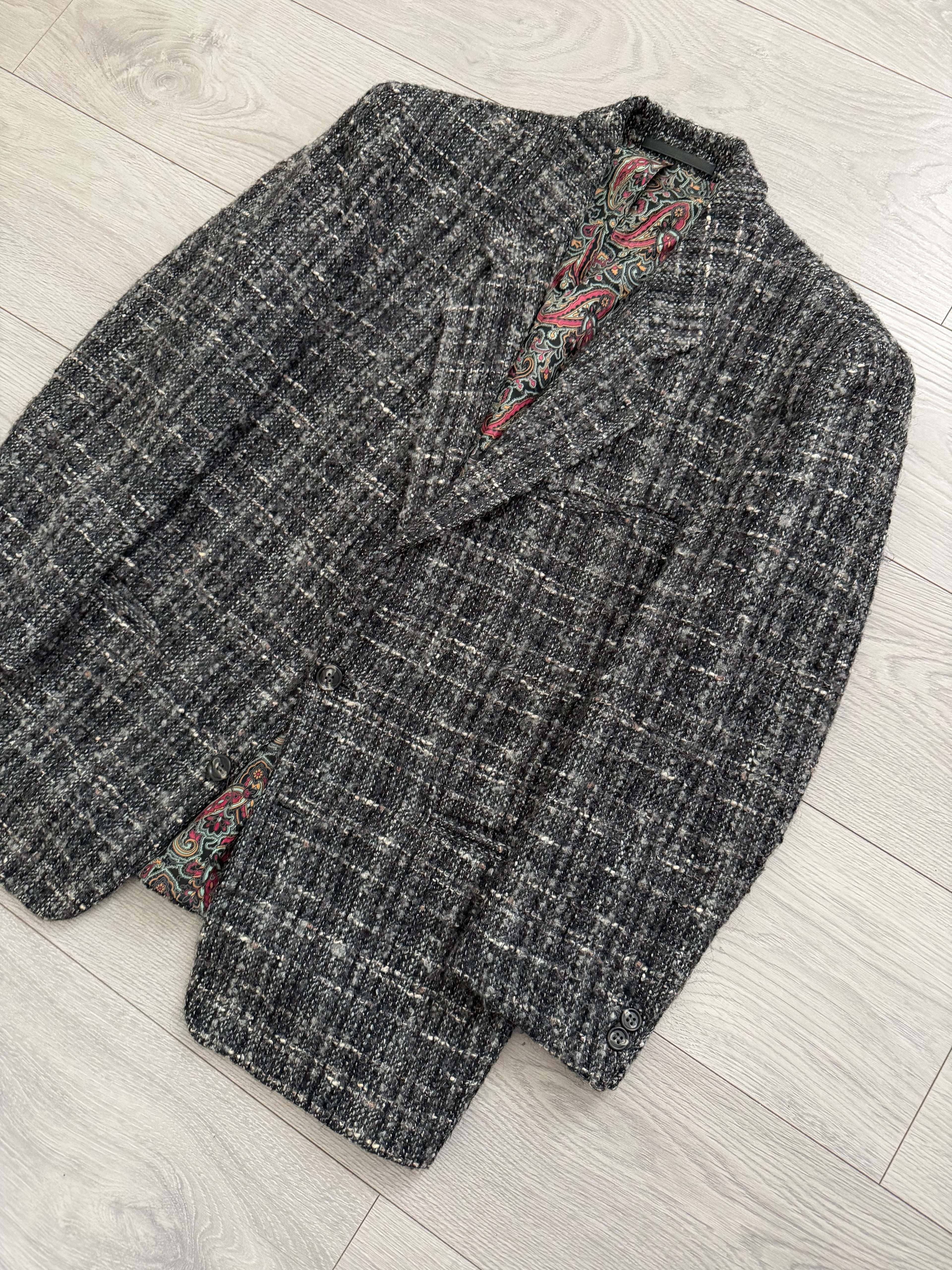 Hugo Boss 1980s 2B Boucle Tweed Sport Jacket Blazer - Size S