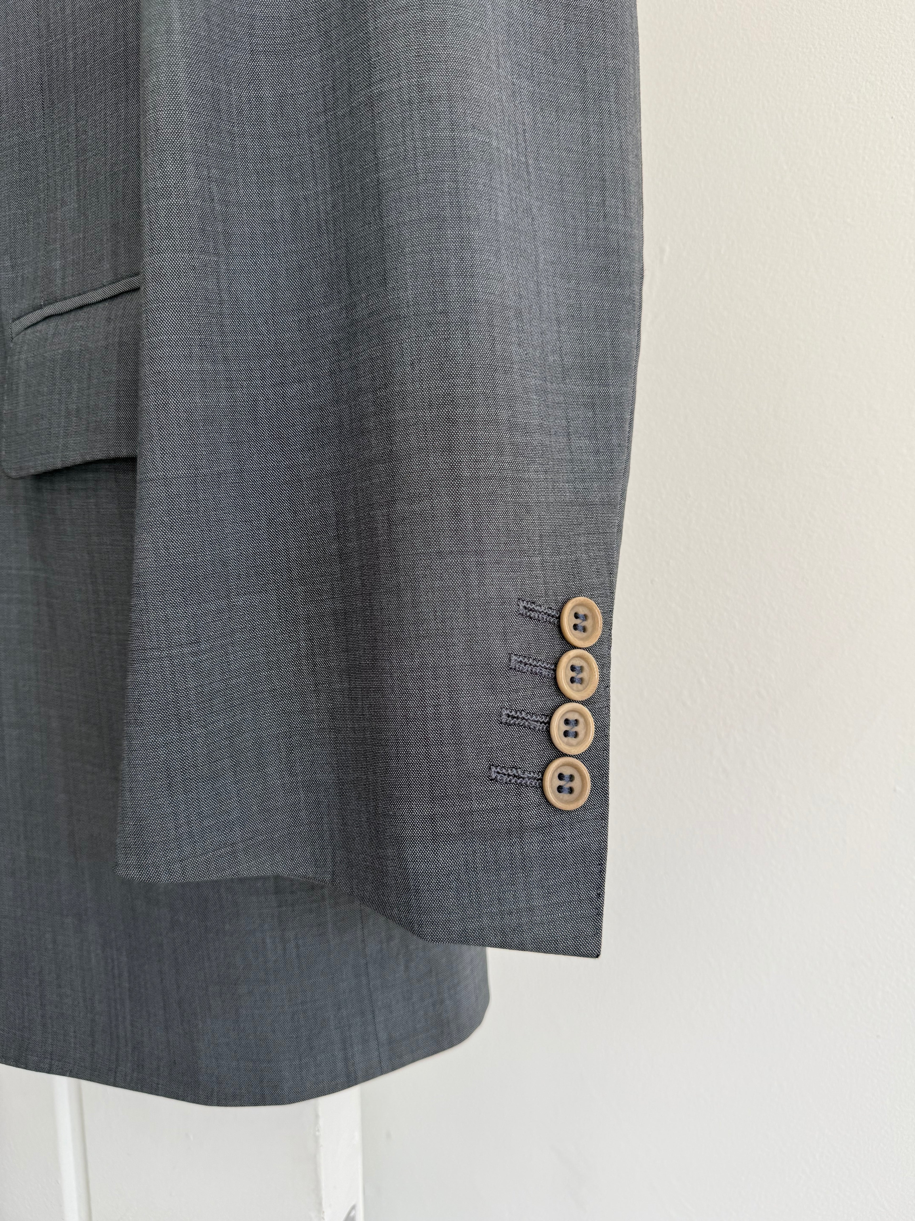 Canali 1990s Slate Blue 2B Wool Sport Jacket Blazer Made in Italy - Size L