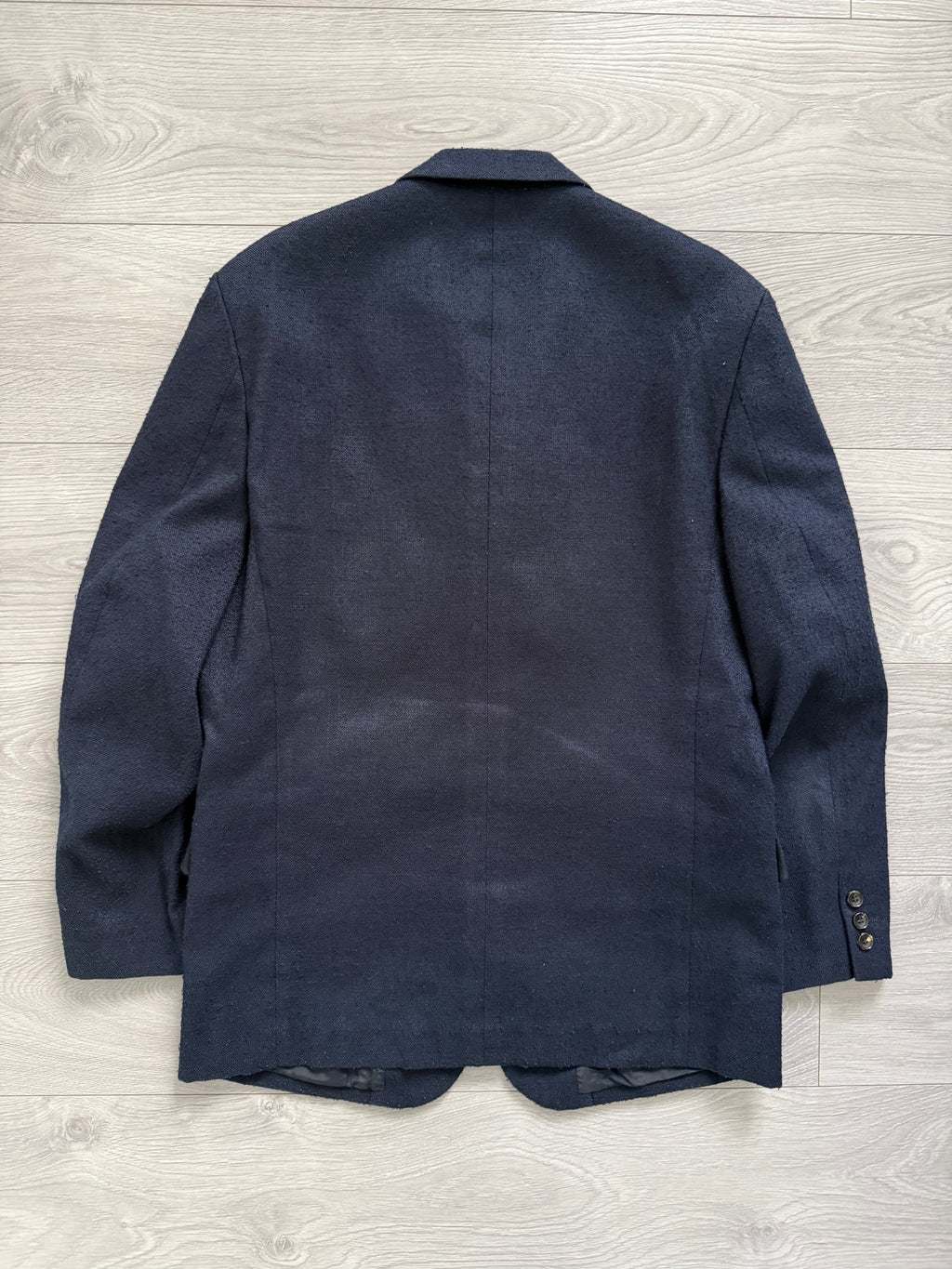 Comme Des Garcons Homme Plus SS1998 Structured Poly 'Pilled' Blue Suit - Size M Jacket / 32" Waist