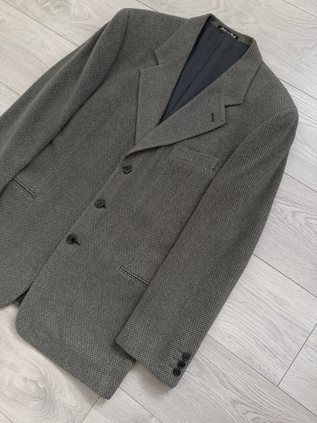 Giorgio Armani 1980s Wool Mohair 3B Textured Sport Jacket Blazer  - Size M
