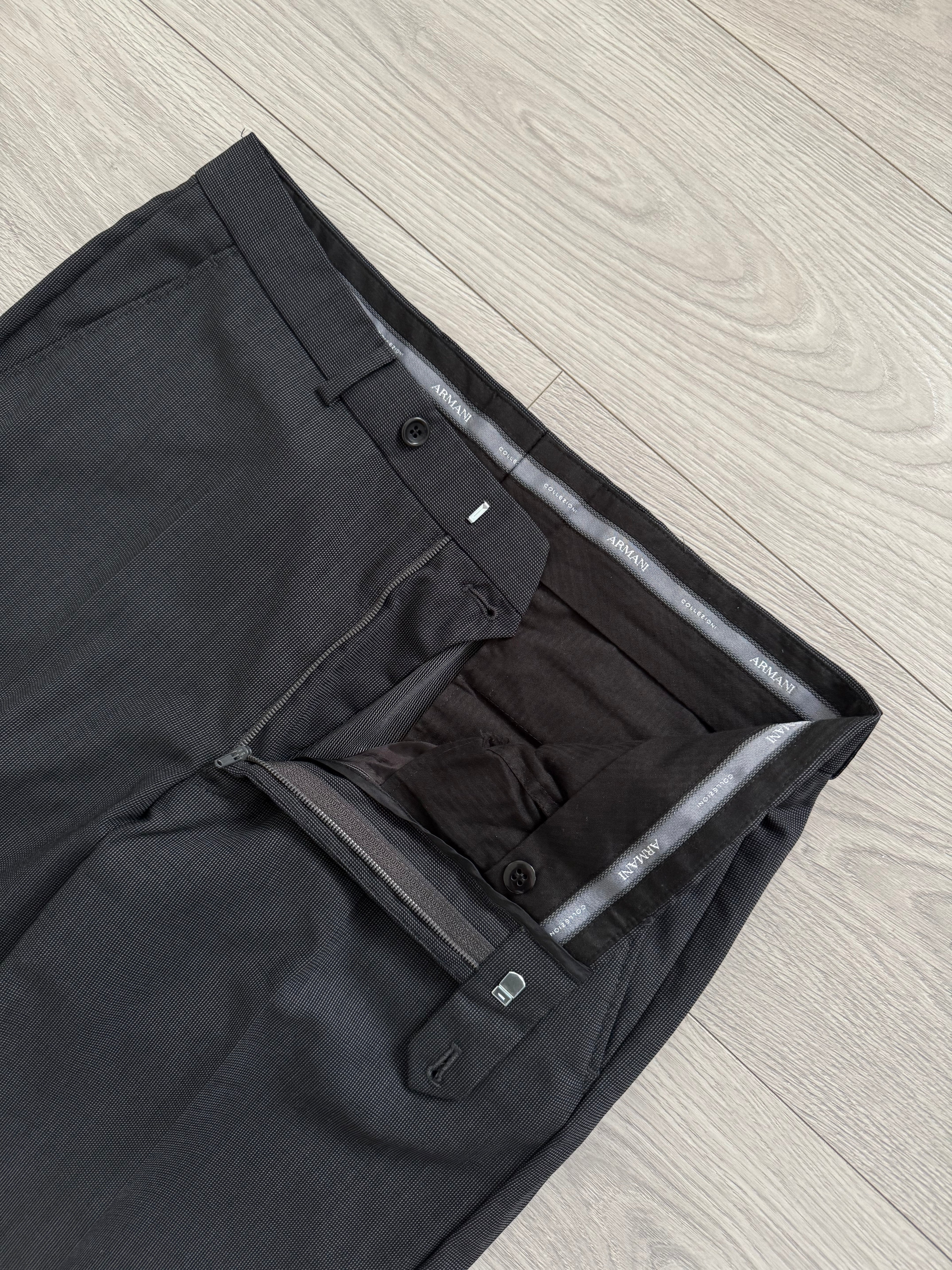 Armani 1990s 3B Charcoal Grey Pleated Wool Suit - Size L Jacket / 34" Waist