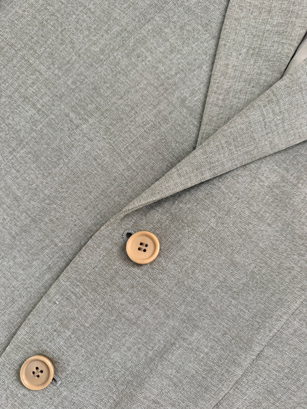 Giorgio Armani Black Label 1990s 2B Pleated Rayon Wool Draped Suit Taupe Beige - Size S Jacket / 29" Waist