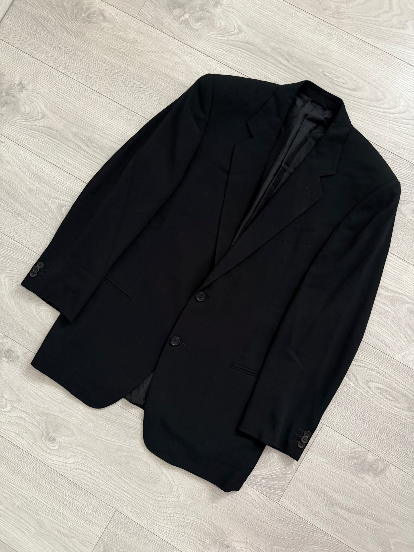 Giorgio Armani 1990s Black Wool Suit - M Jacket / 32" Waist