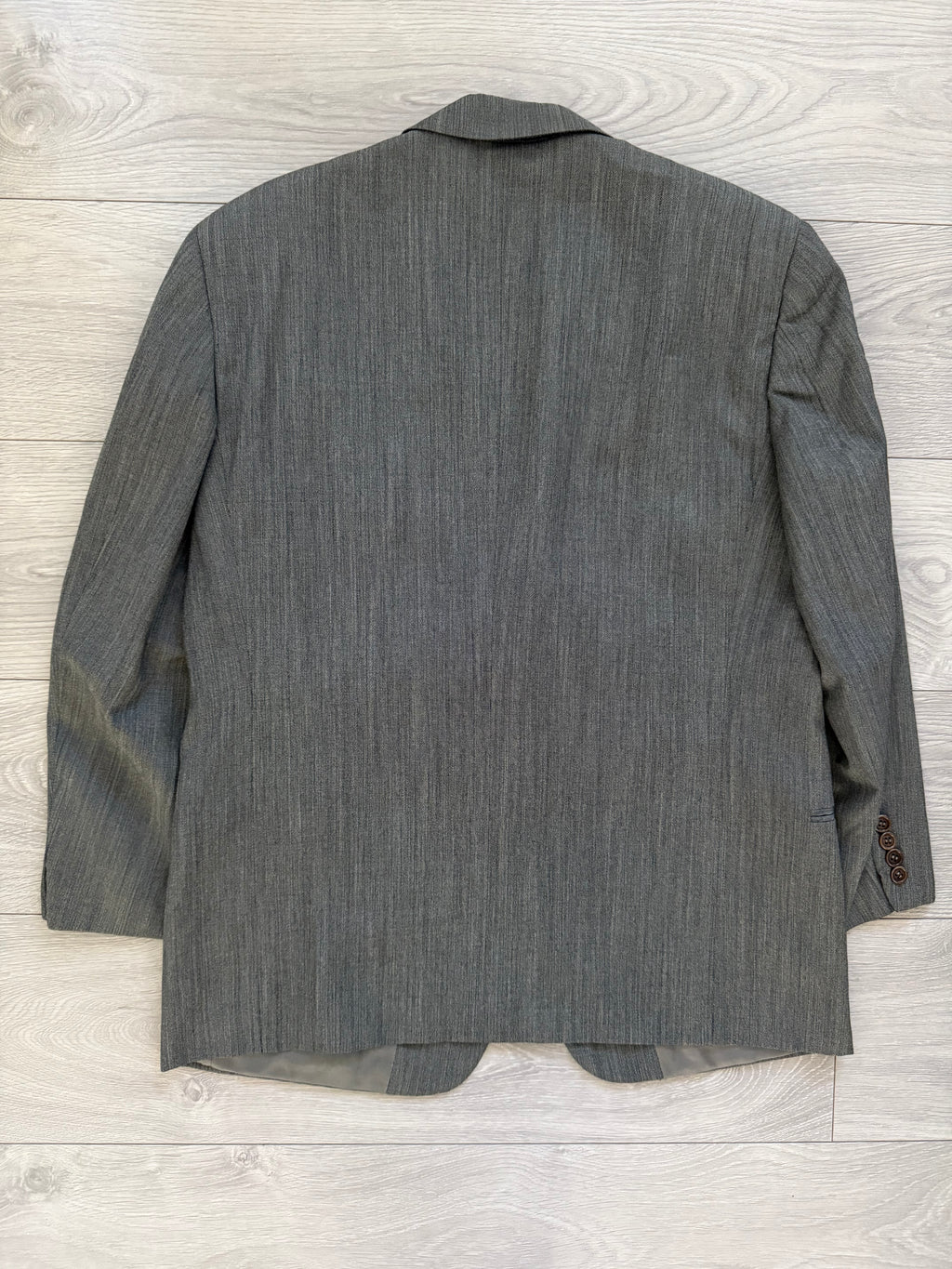 Valentino 1980s 2B Heathered Grey Wool Sports Blazer Jacket - Size L