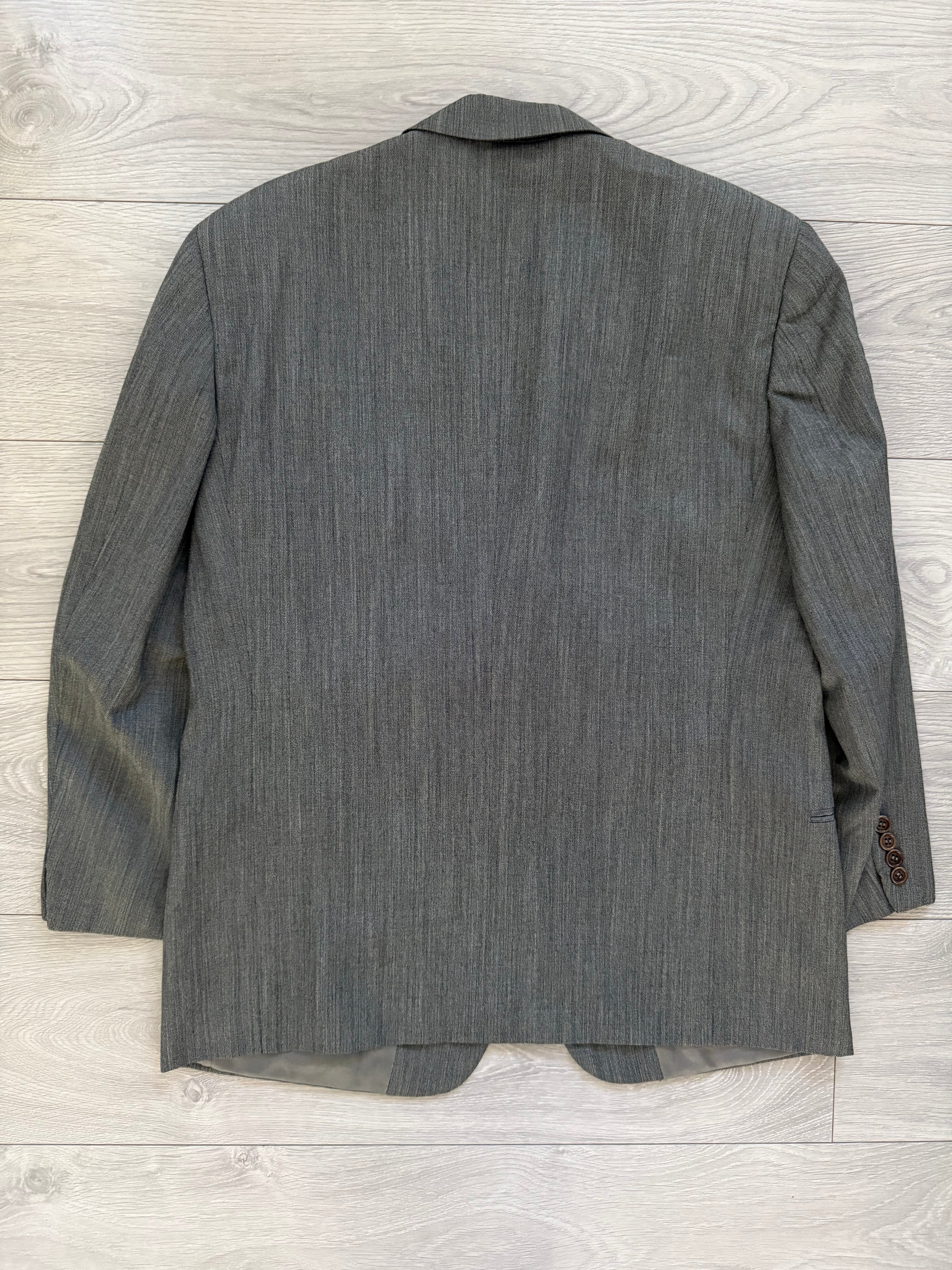 Valentino 1980s 2B Heathered Grey Wool Sports Blazer Jacket - Size L