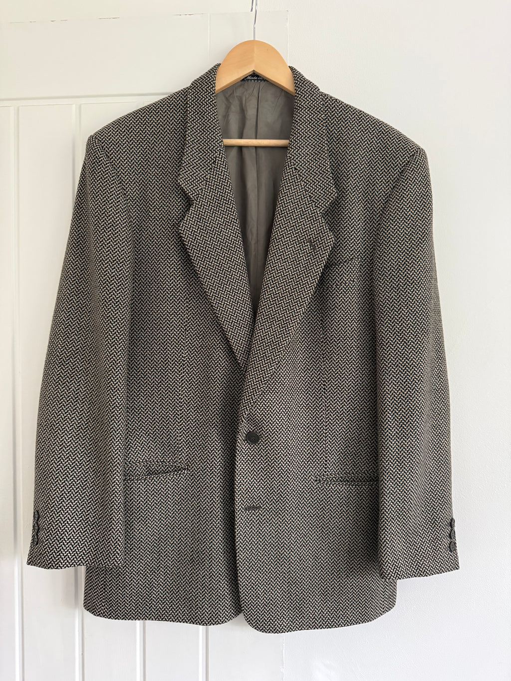 Giorgio Armani 1980s Wool Textured Sports Blazer Jacket - Size M