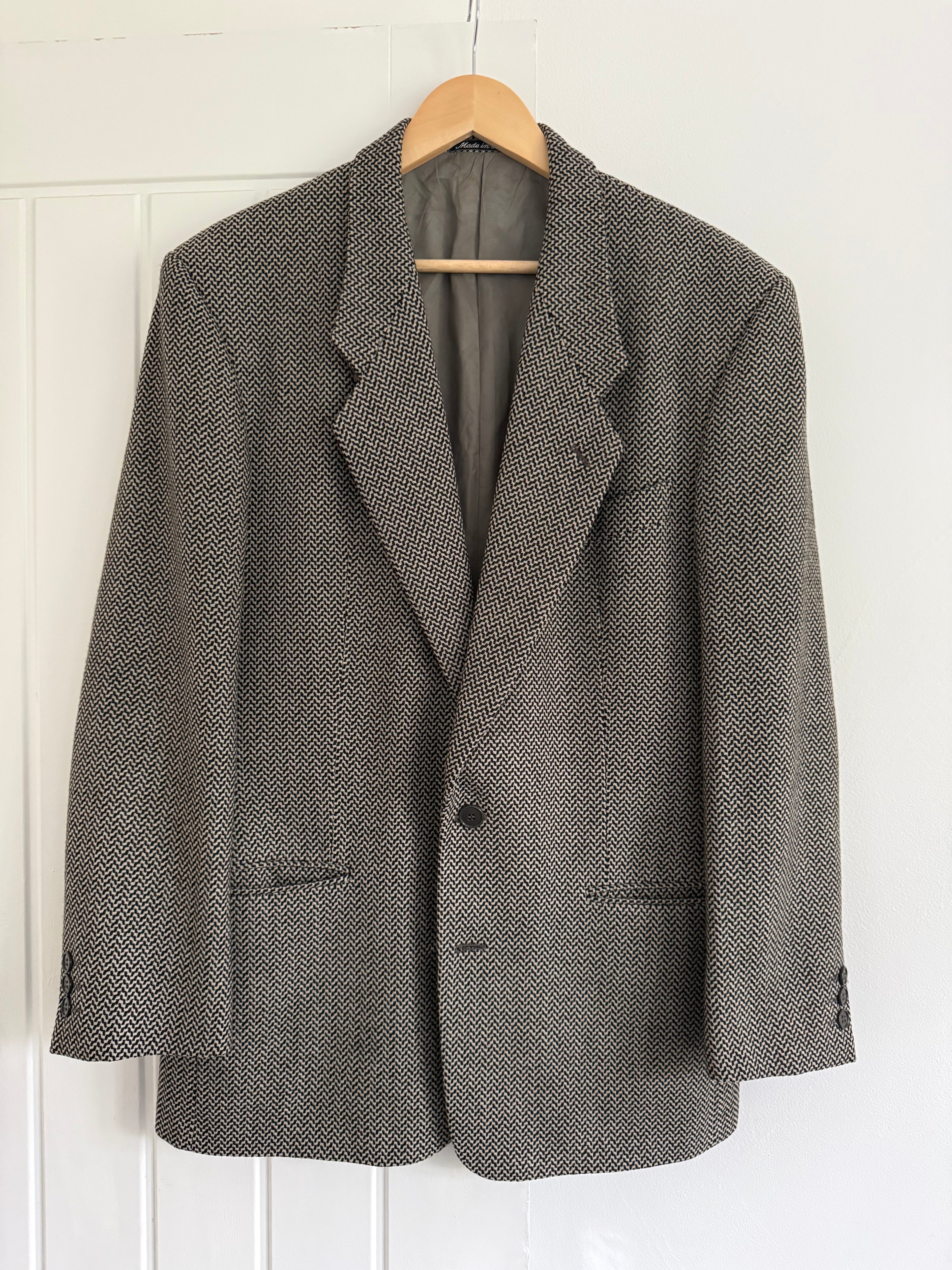 Giorgio Armani 1980s Wool Textured Sports Blazer Jacket - Size M