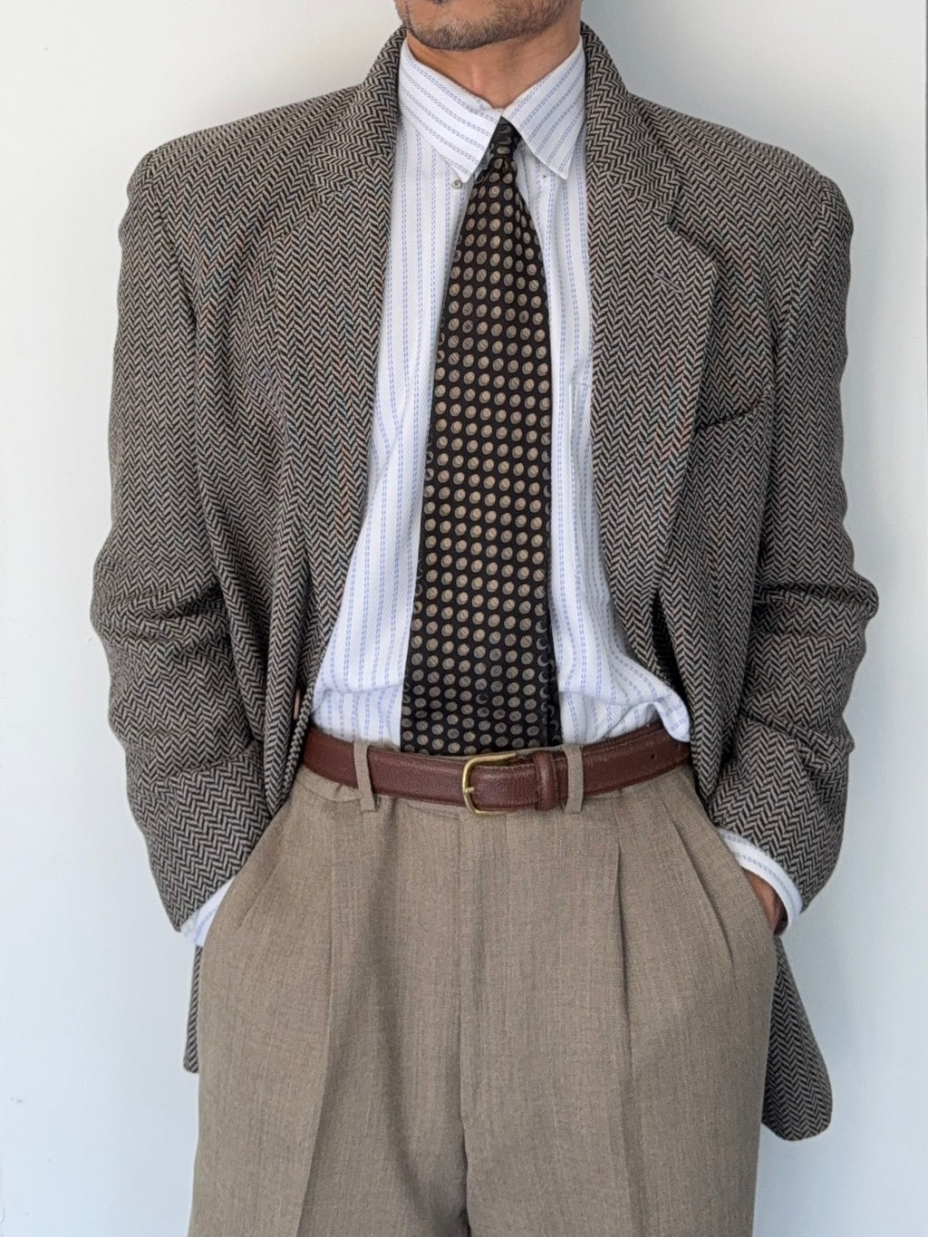 Emporio Armani SS1997 2B Herringbone Wool Sports Jacket Blazer - Size M