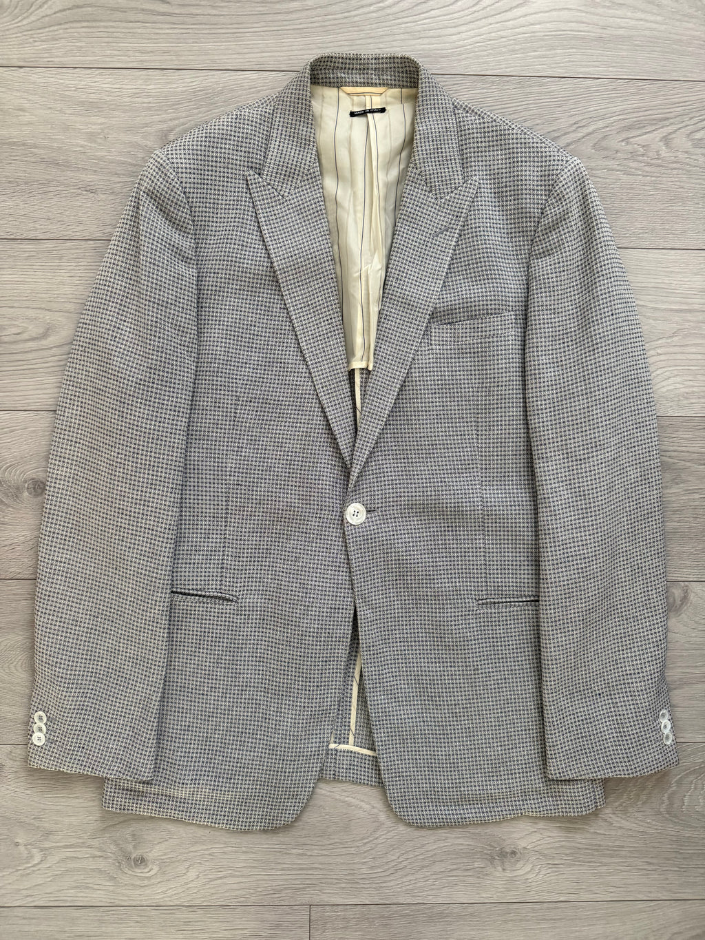 Giorgio Armani Black Label 1990s Peaked Lapel 1B Textured Sports Blazer Jacket - Size XL