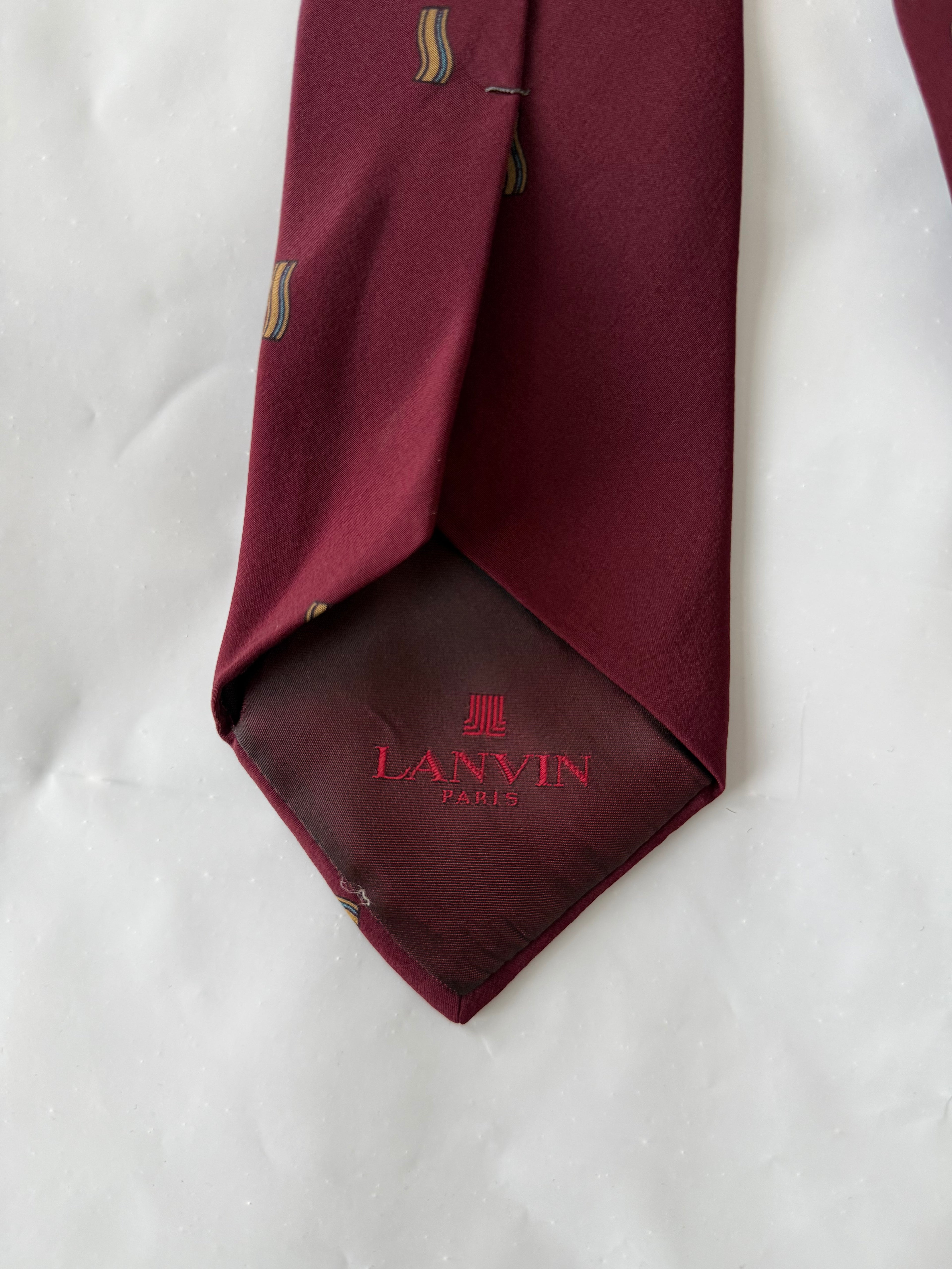 Lanvin Paris 1990s Silk Tie