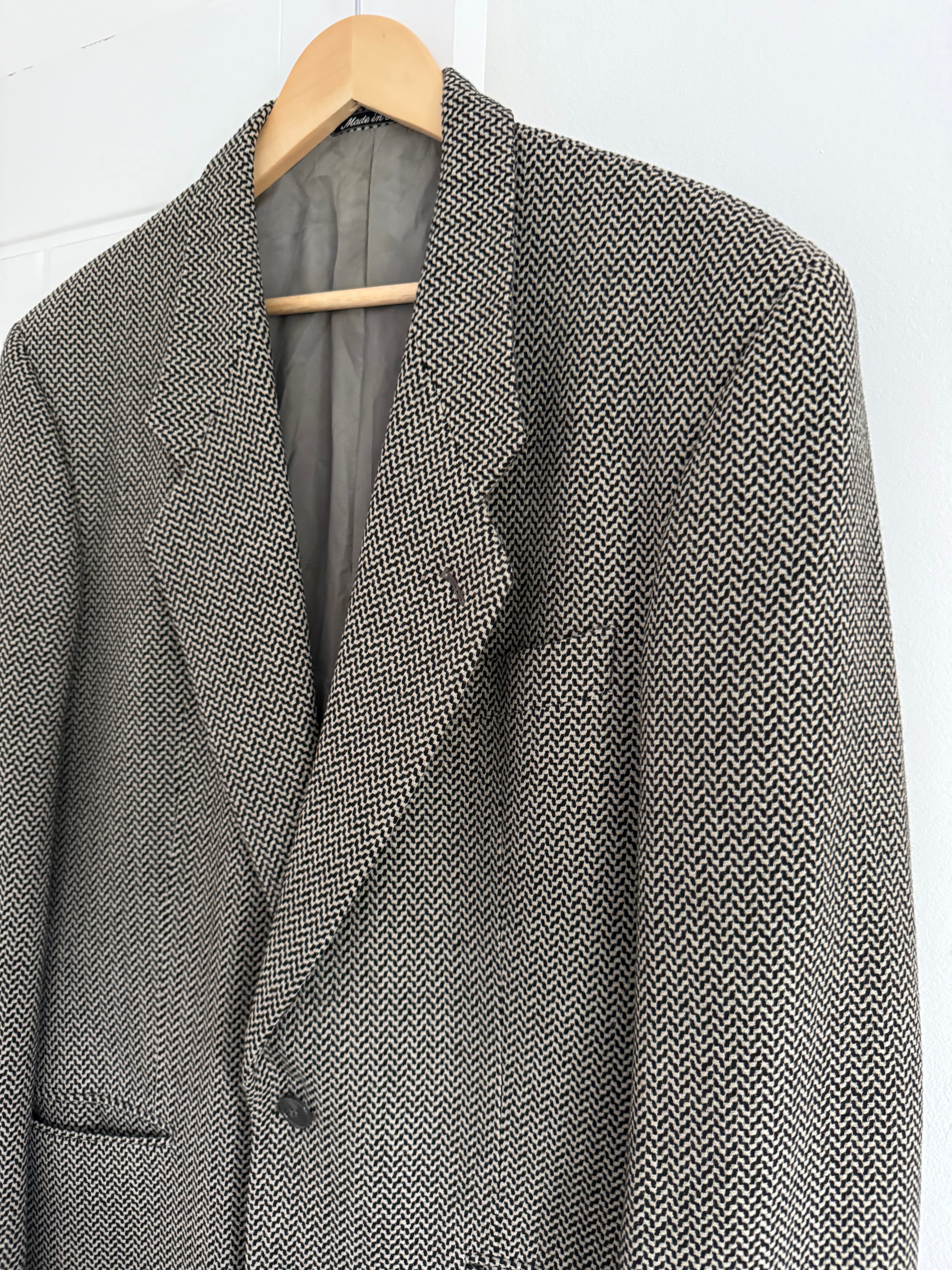 Giorgio Armani 1980s Wool Textured Sports Blazer Jacket - Size M