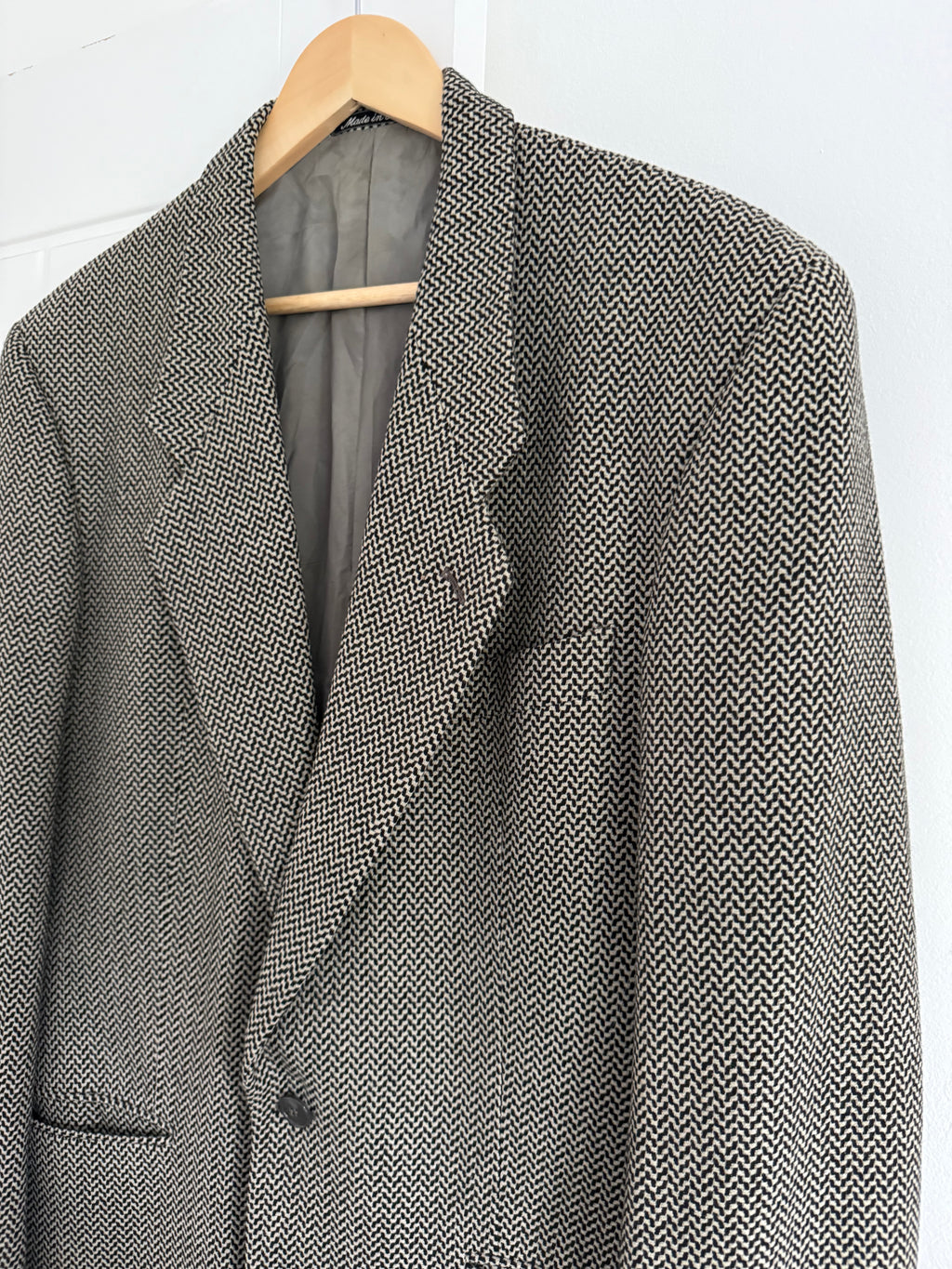 Giorgio Armani 1980s Wool Textured Sports Blazer Jacket - Size M