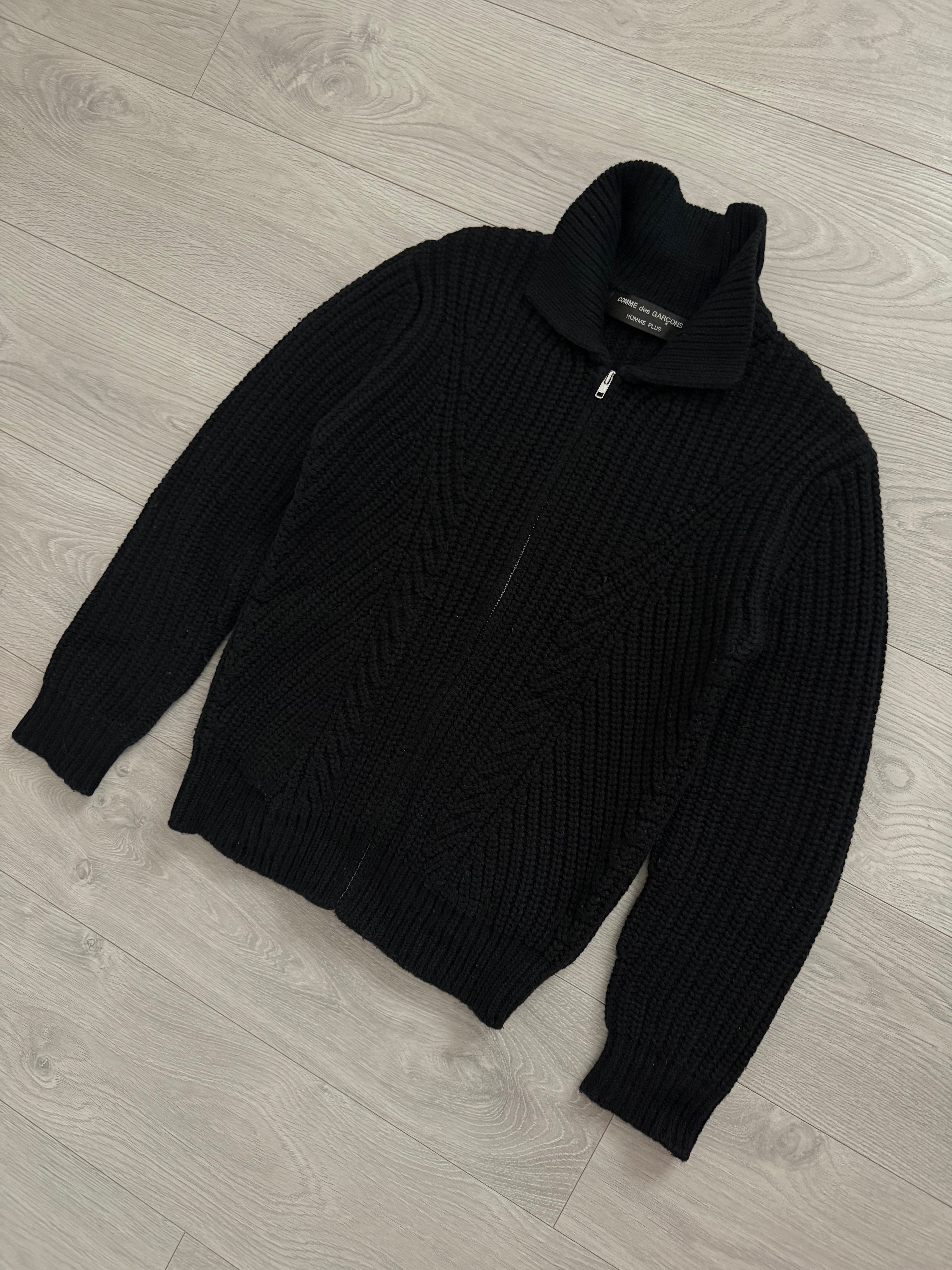 Comme Des Garcons Homme Plus FW2002 Zip Front Geometric Knit Jacket - Size S