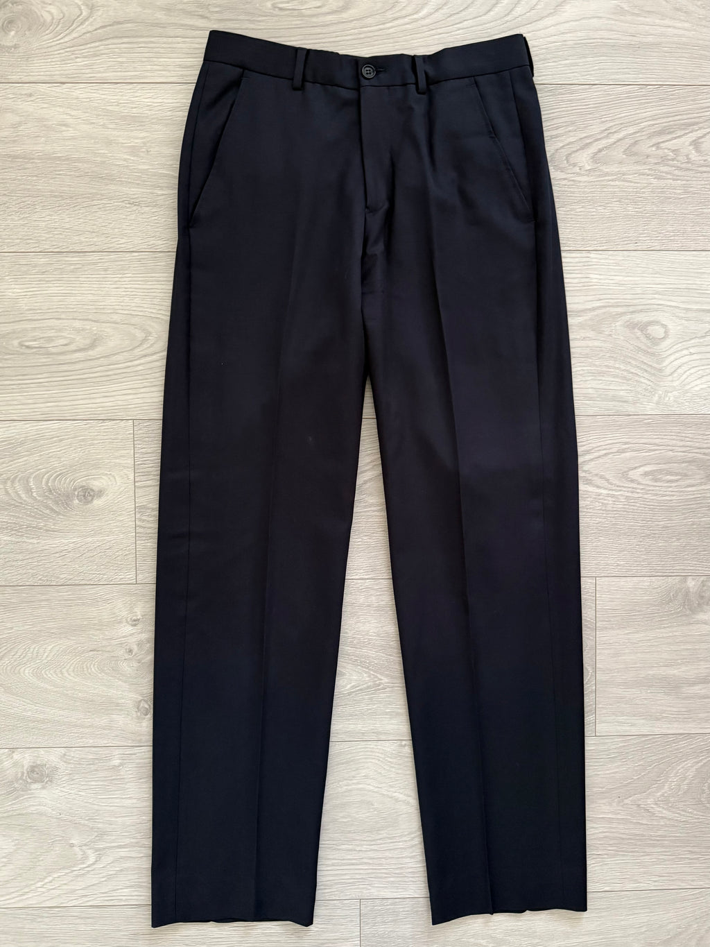 Emporio Armani 2002 3B Super 140's Wool Navy Blue Suit - Size S Jacket / 28" Waist