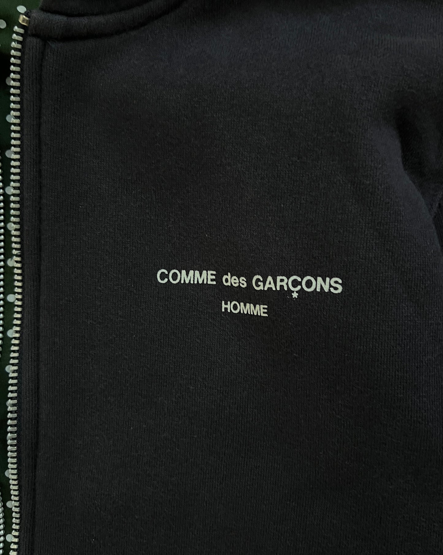 Comme Des Garcons Homme 2012 Reversible Heavyweight Logo Hooded Jacket - Size S