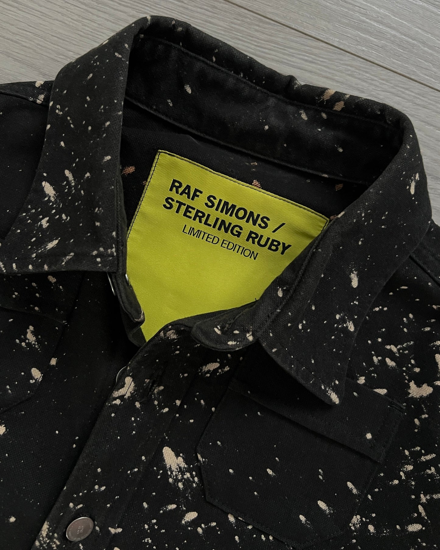 Raf Simons Sterling Ruby AW2014 Bleached Denim Overshirt - Size S/M