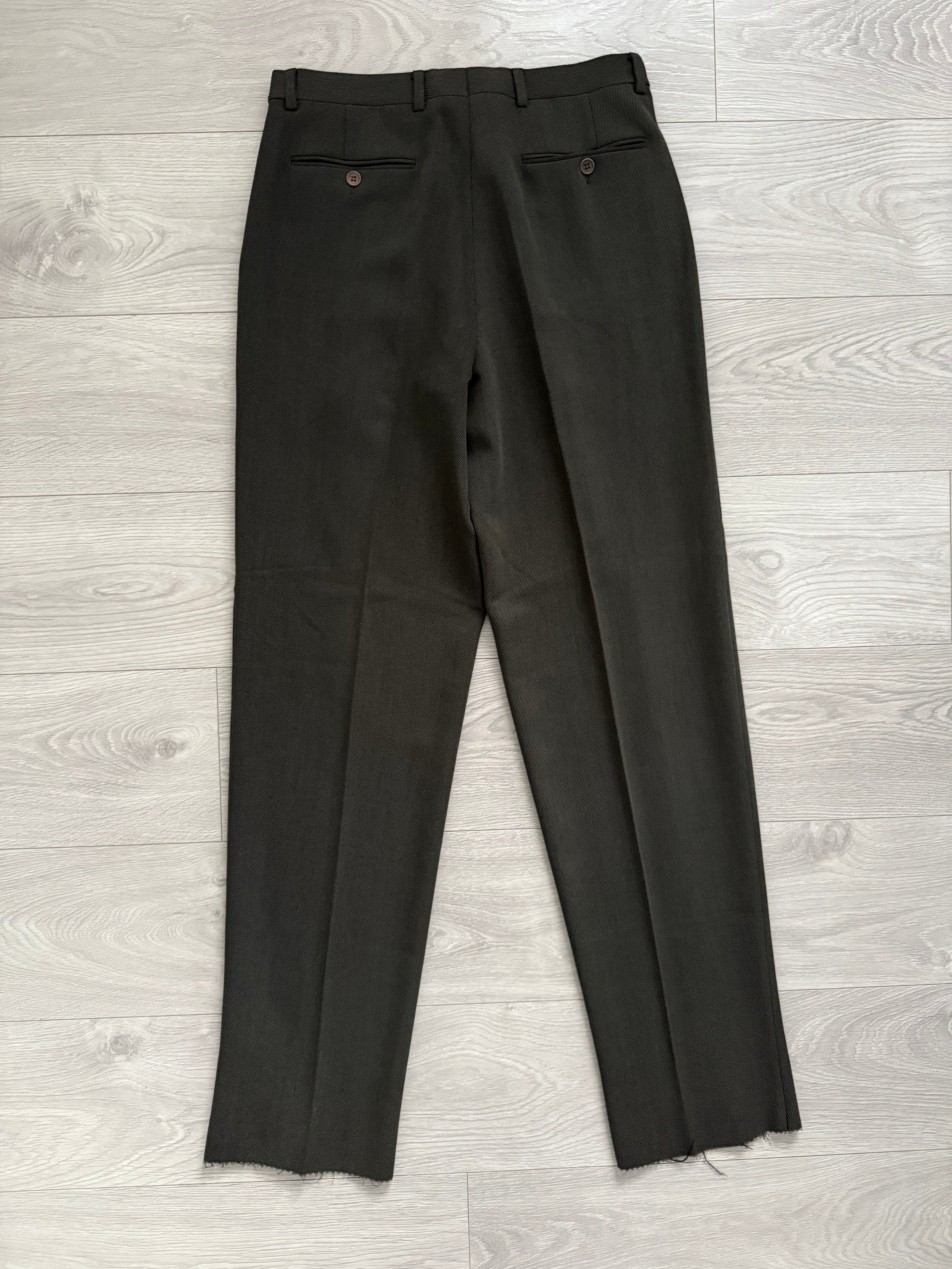 Giorgio Armani 1980s Double Breasted Pleated Wool Suit Forest Green New - Size L Jacket / 32" Waist `