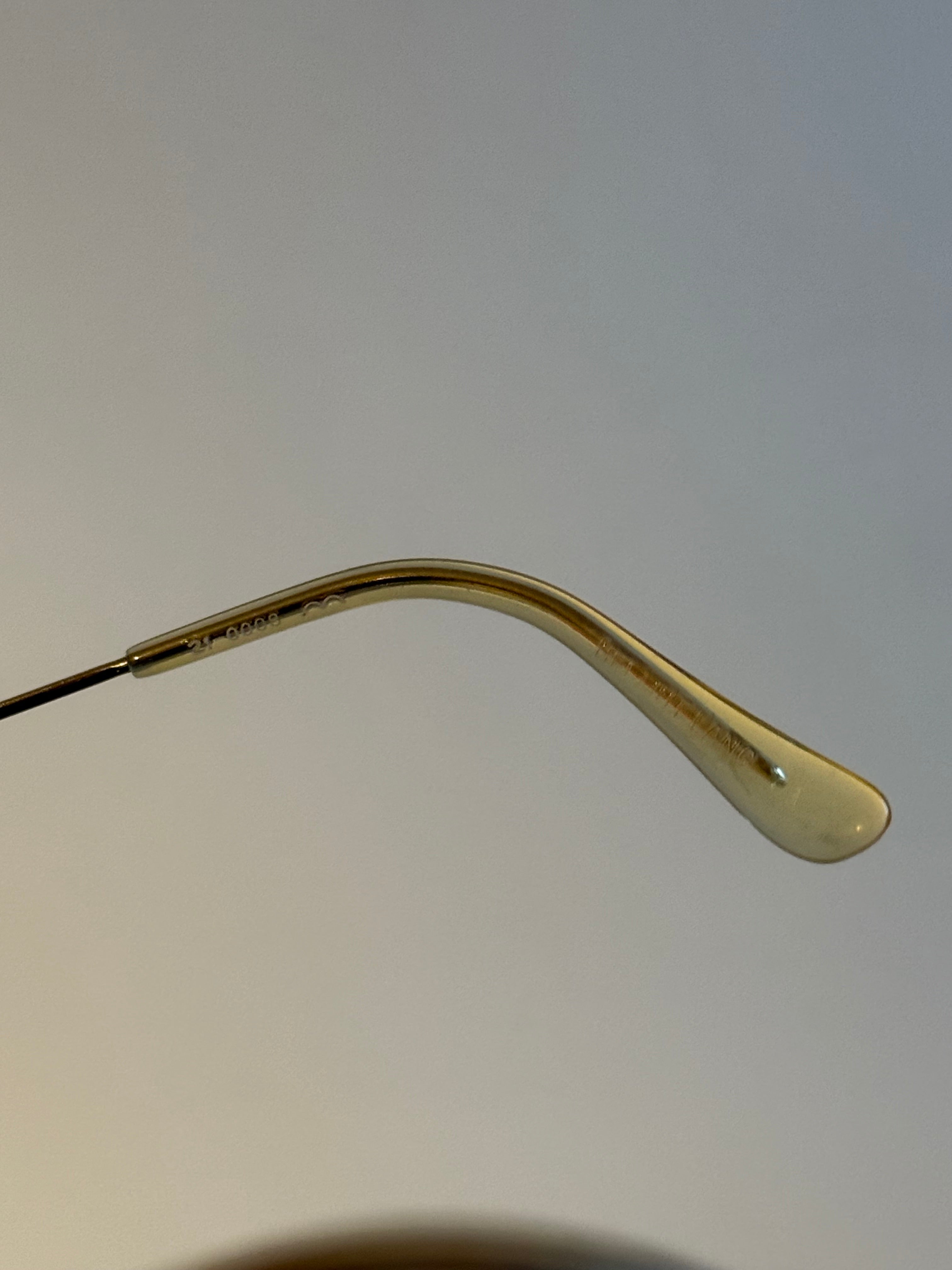 Helmut Lang 1999 Titanium Metal Aviator Sunglasses