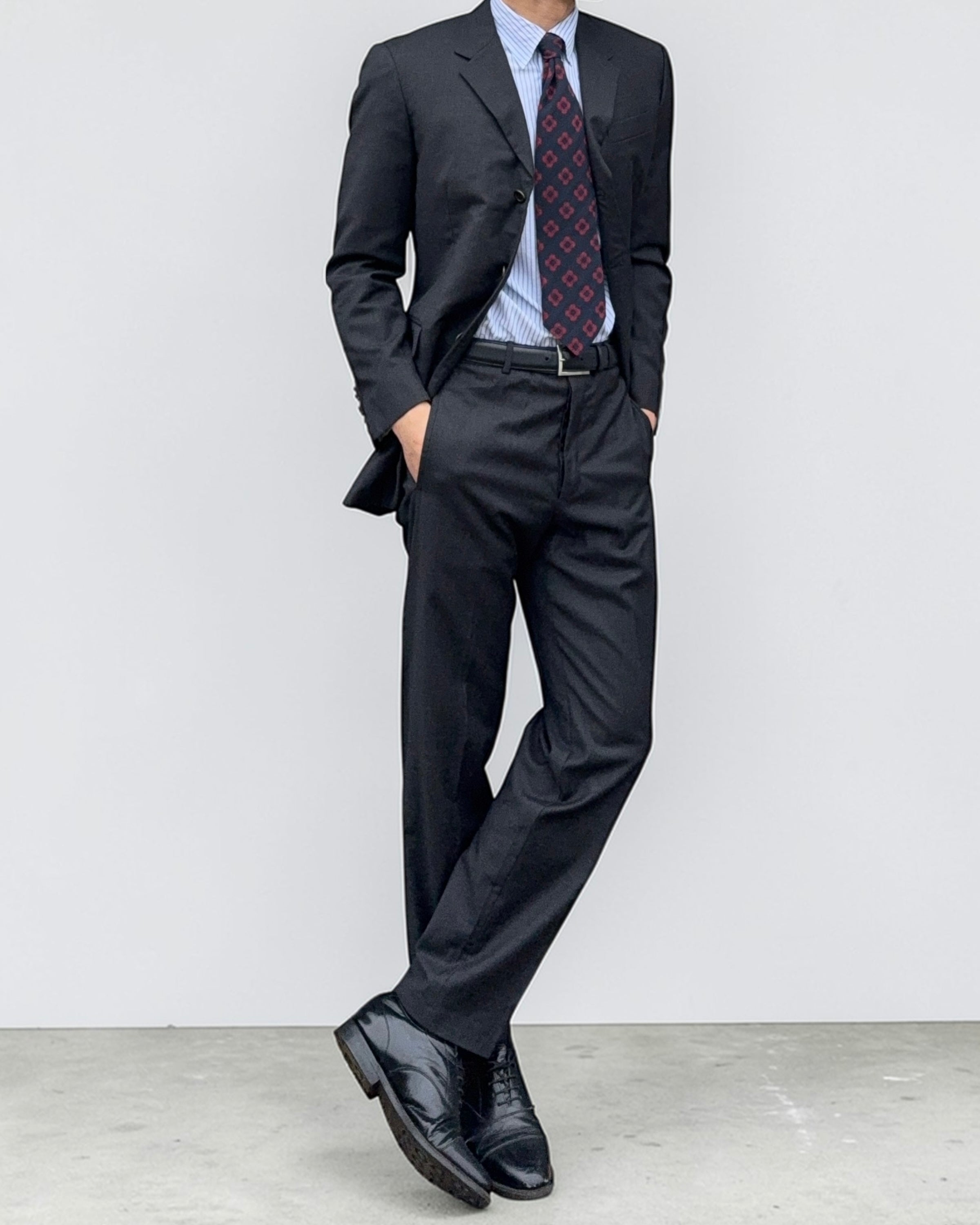 Prada Mainline FW2001 3B Charcoal Grey Wool Suit - Size S Jacket / 30" Waist