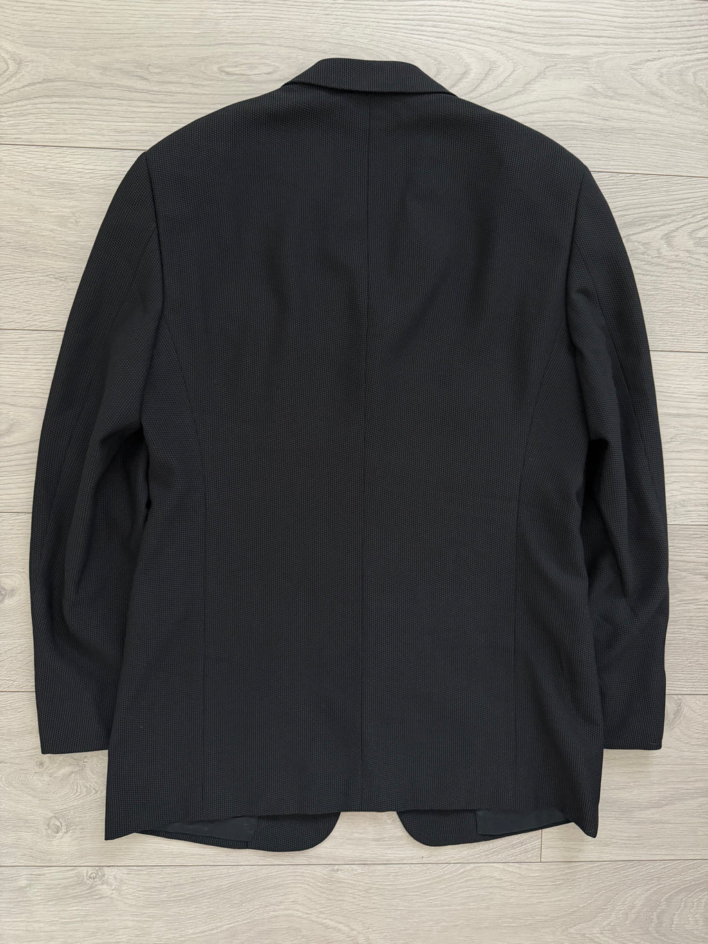 Armani 1990s 2B Pleated Textured Wool Black Suit - Size M Jacket / 32" Waist
