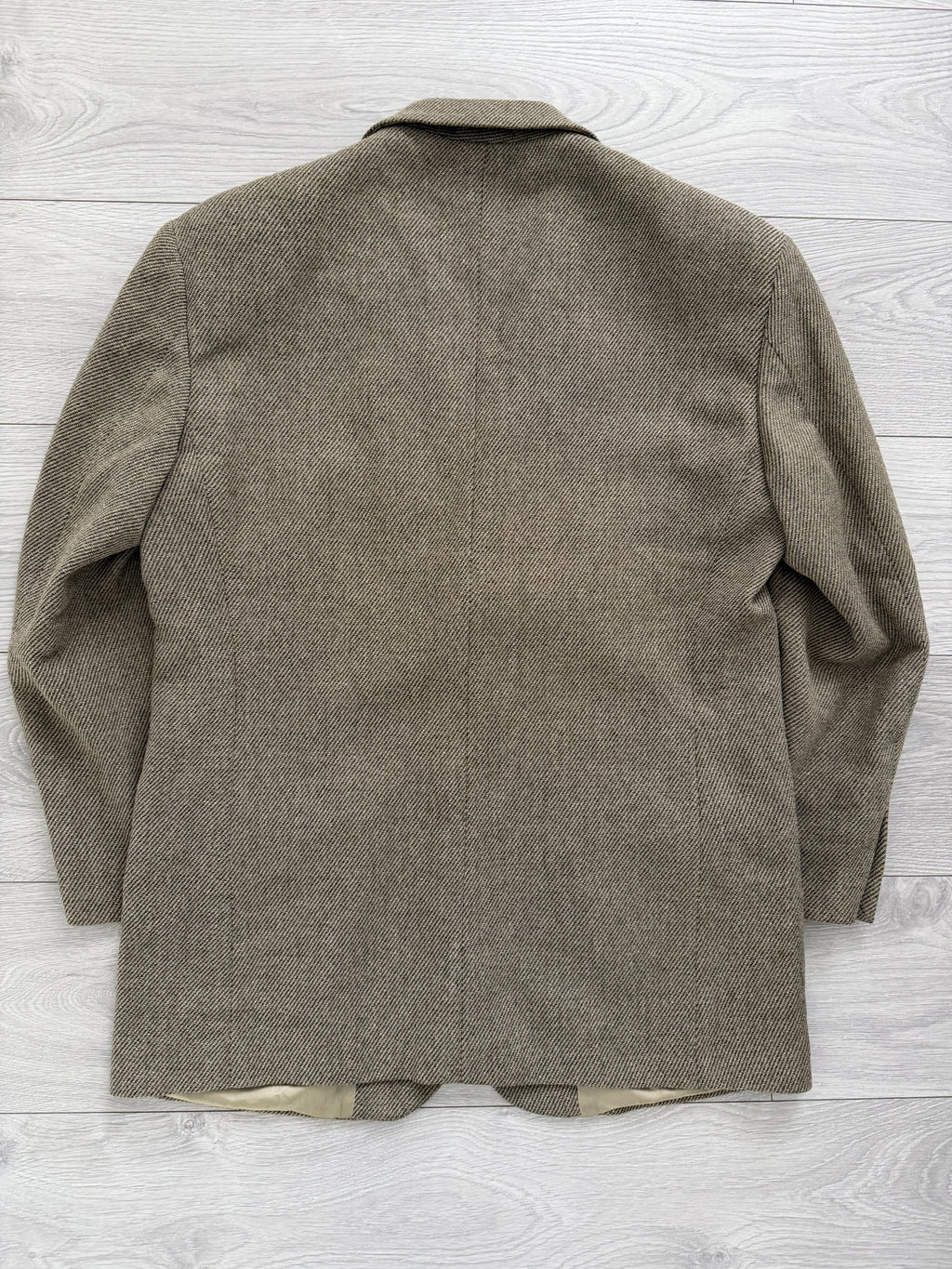 Emporio Armani 1990s 2B Taupe Beige Wool Twill Sport Blazer Jacket - Size XL