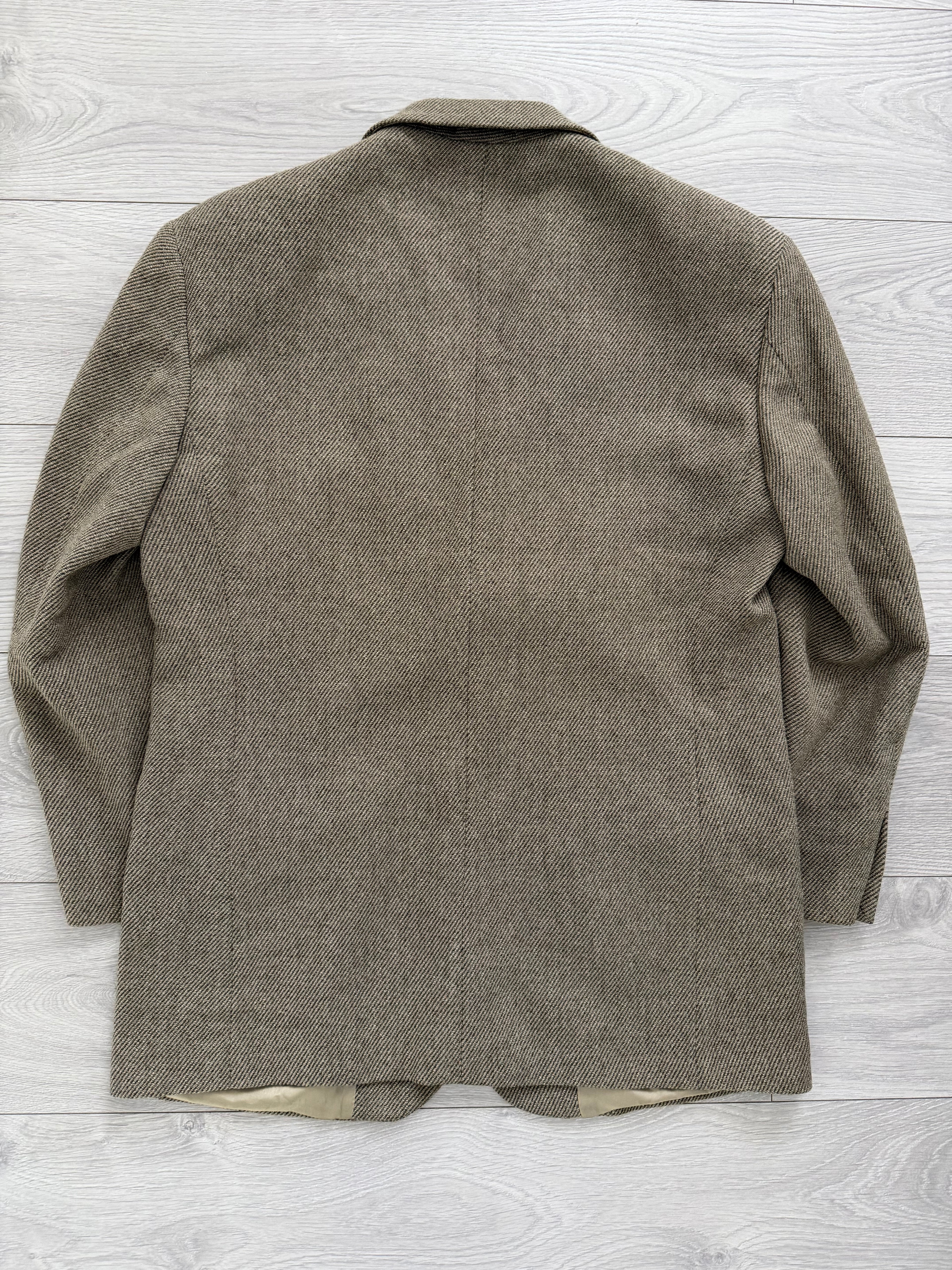 Emporio Armani 1990s 2B Taupe Beige Wool Twill Sport Blazer Jacket - Size XL