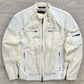 Emporio Armani 2001 Leather Panelled Cafe Racer Moto Jacket - Size M