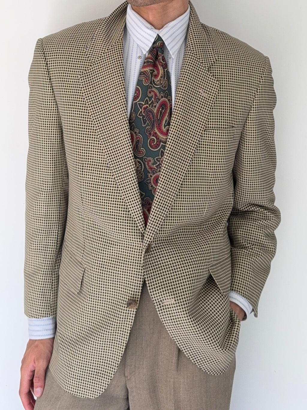 Dior 1980s 2B Unlined Textured Wool Sports Blazer Jacket - Size S