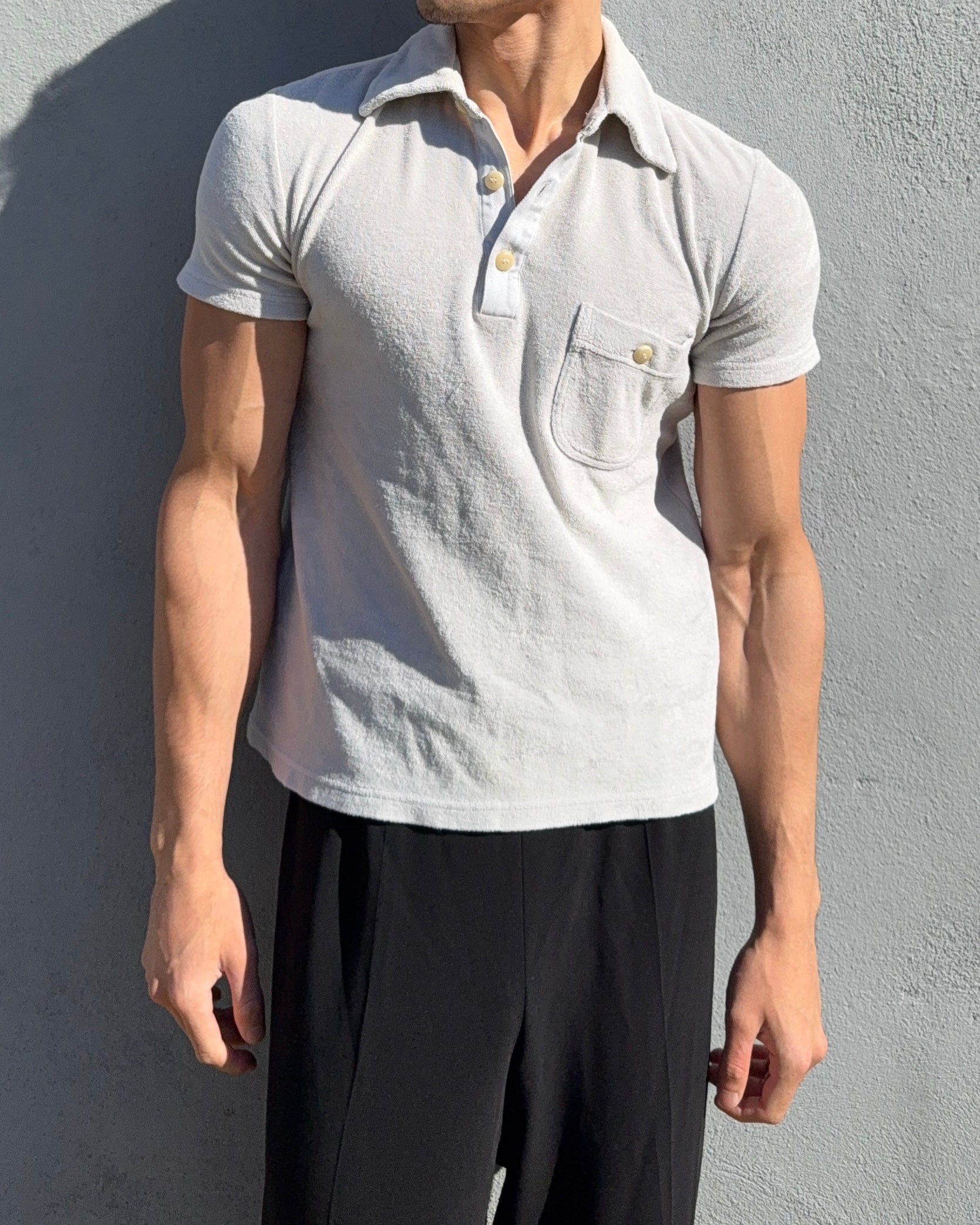 Giorgio Armani Jeans 1990s Towelling Polo Shirt - Size S