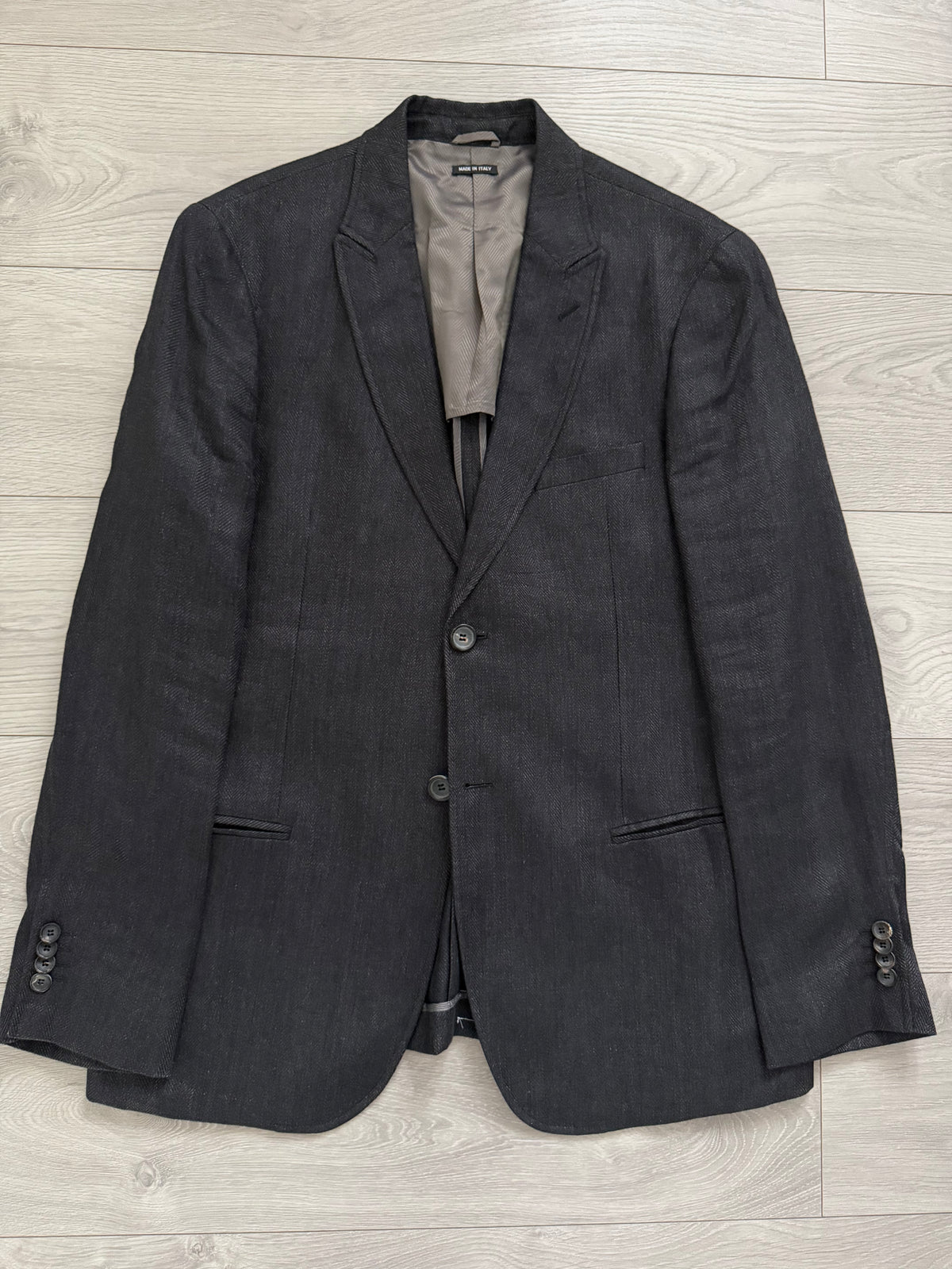 Giorgio Armani Black Label 2010 Denim Linen 2B Jacket  - Size L