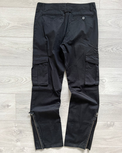 Jean Paul Gaultier 00s Ankle-Zip Black Cargo Pants - Size 30