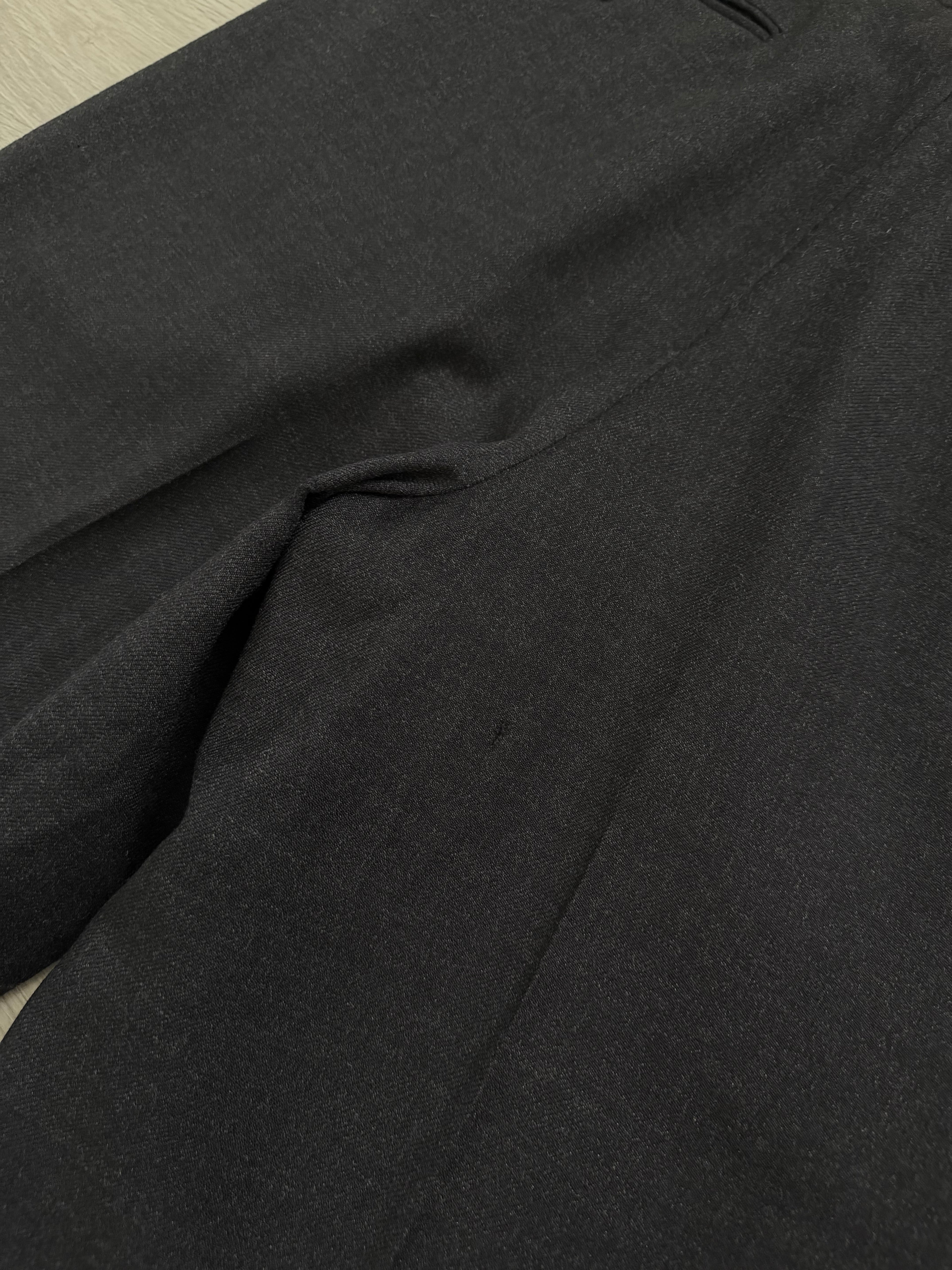 Giorgio Armani Mainline 1980s 2B Double Pleat Wool Charcoal Grey Suit - Size S Jacket / 30" Waist