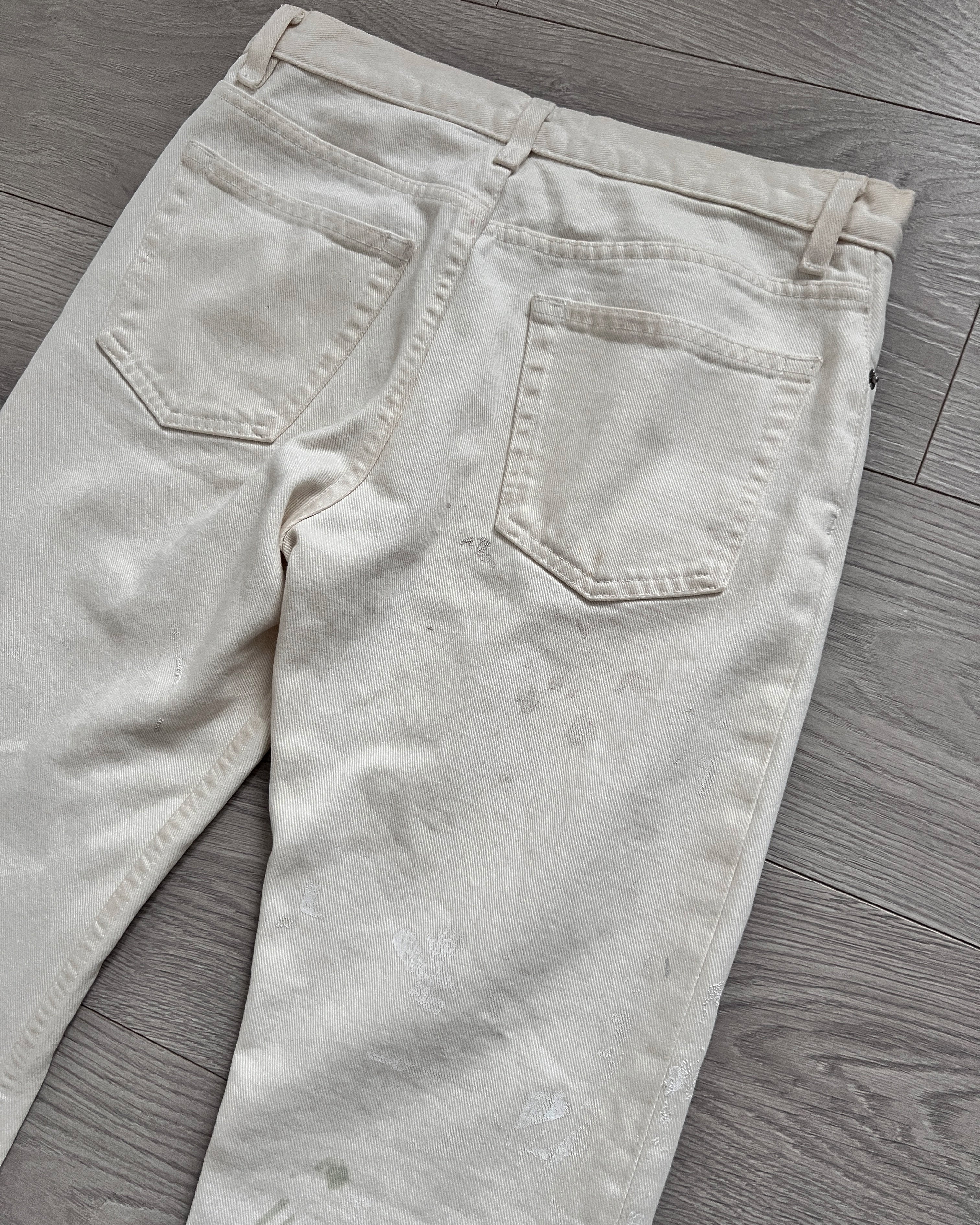 Helmut Lang 1998 Cream Painter Denim Jeans - Size 28 – NDWC0 Shop