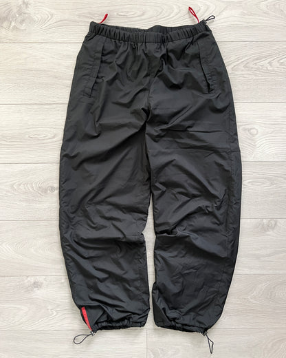 Prada Sport 00s Fleece Lined Bungee Hem Nylon Pants - Size M