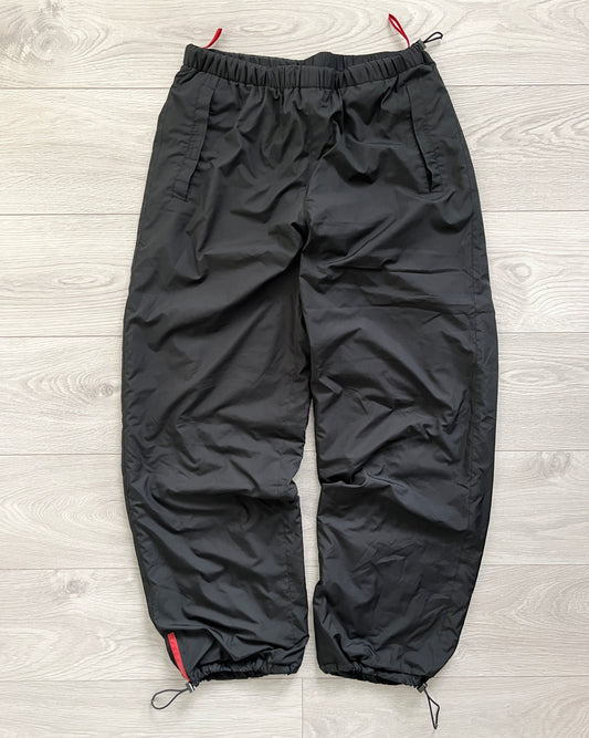 Prada Sport 00s Fleece Lined Bungee Hem Nylon Pants - Size M