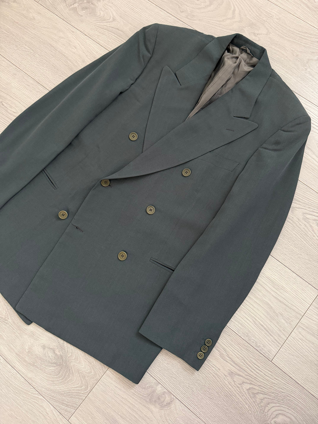 Giorgio Armani Black Label 1997 Peaked Lapel Double Breasted Draped Sport Jacket Blazer - Size L