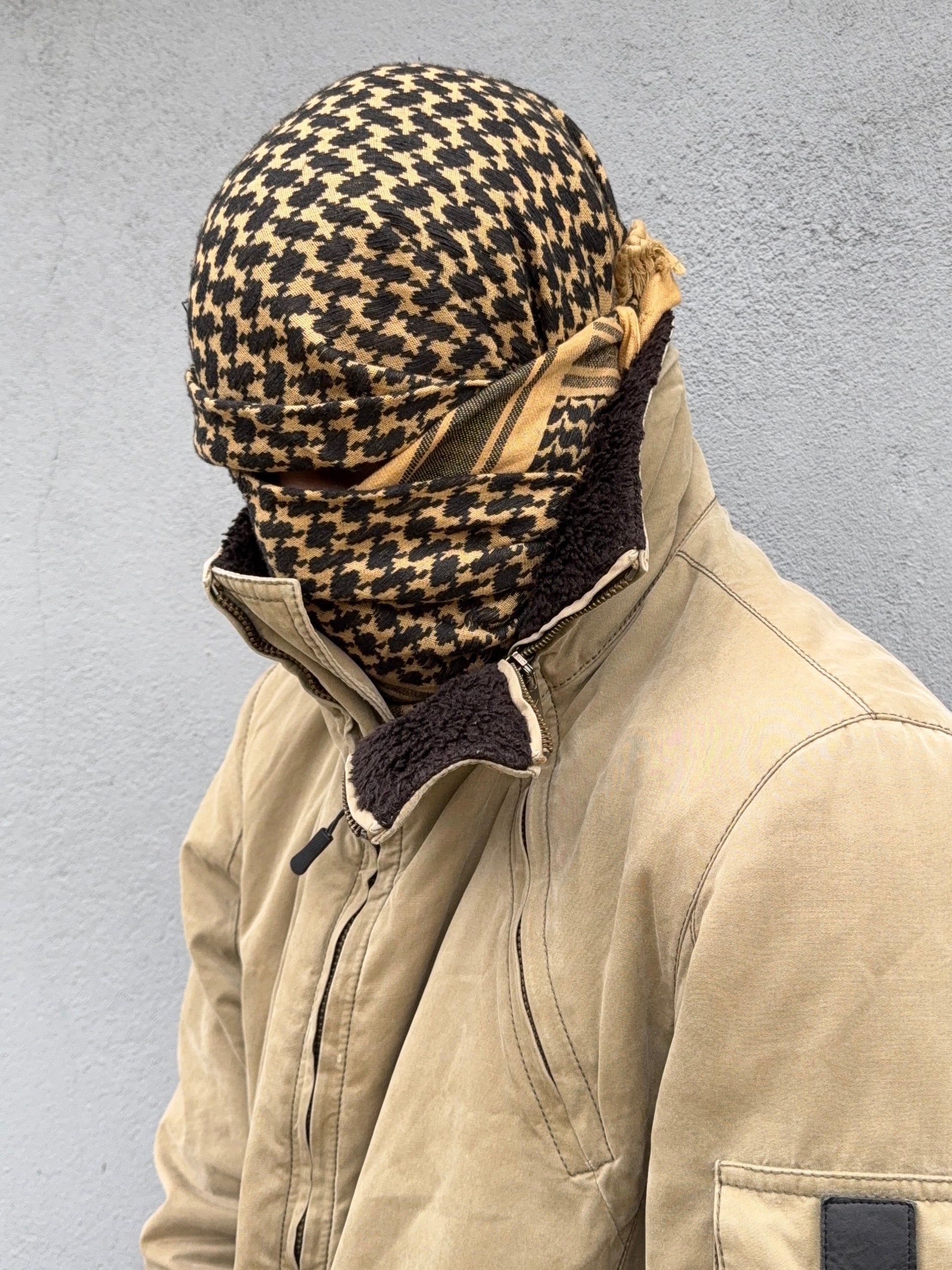 Emporio Armani 2002 Fur Collar Dual Zip Padded Military Jacket - Size L