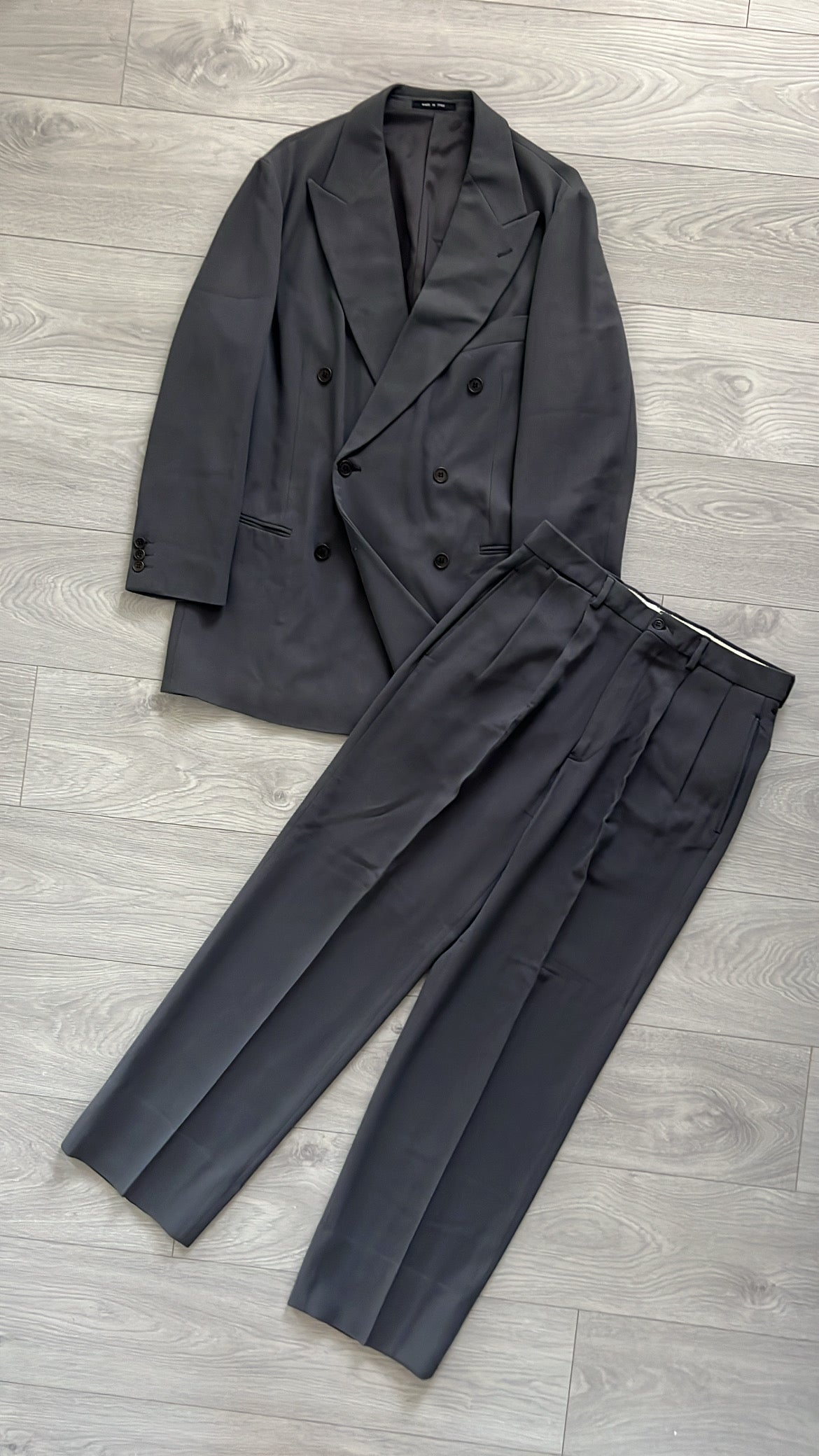 Emporio Armani 1980s Double-Breasted Double-Pleat Suit - Size M Jacket / 32" Waist