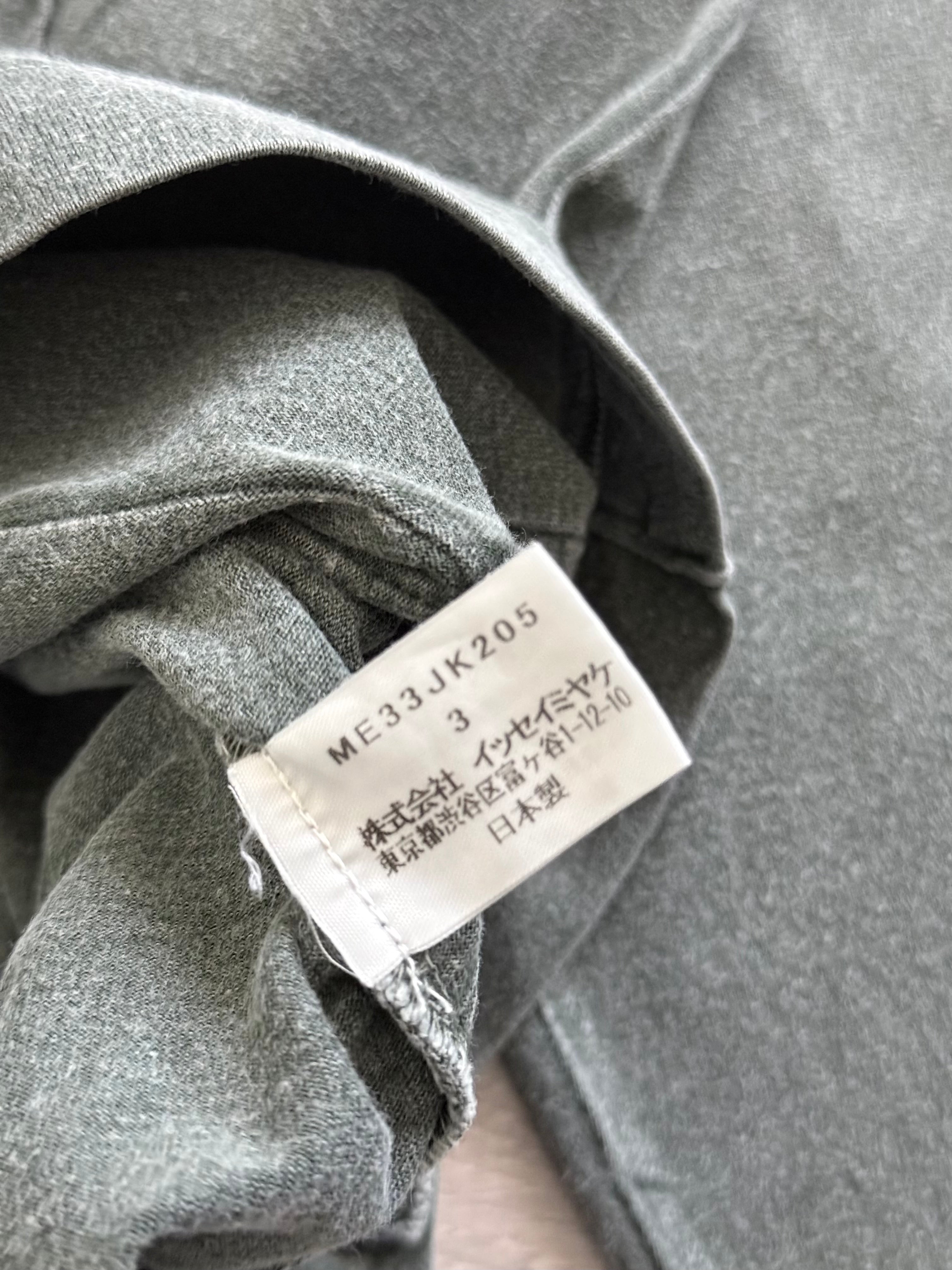 Issey Miyake Early 00s Faded Grey Green Long Sleeve T-Shirt - Size M