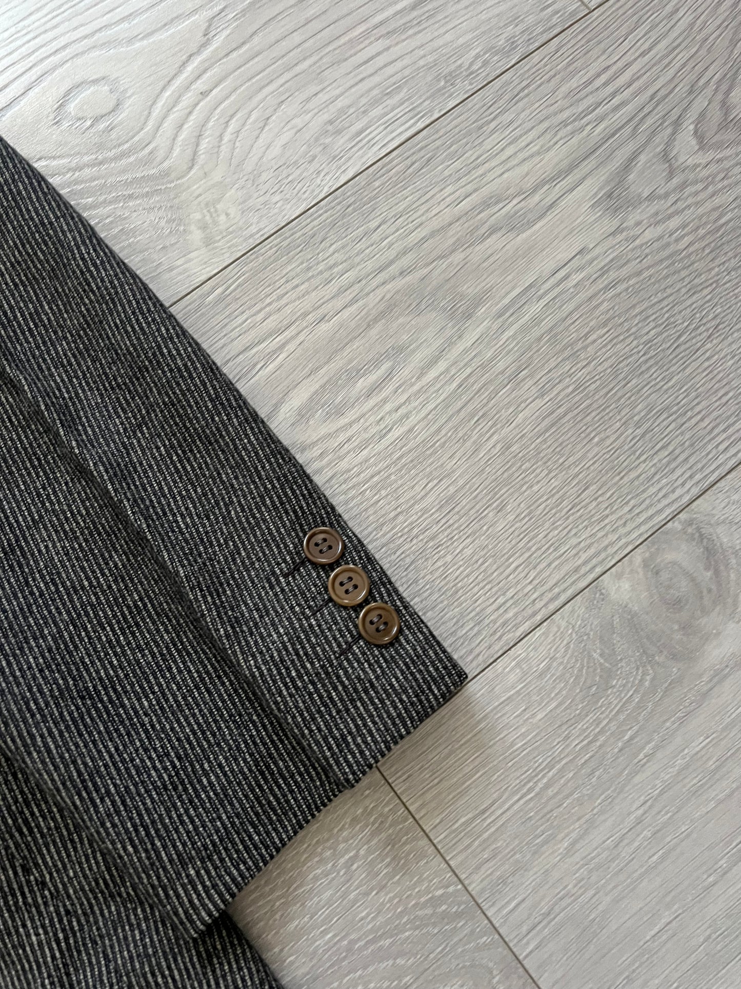 Armani 1990s Pleated Herringbone Wool Suit - S Jacket / 28" Waist