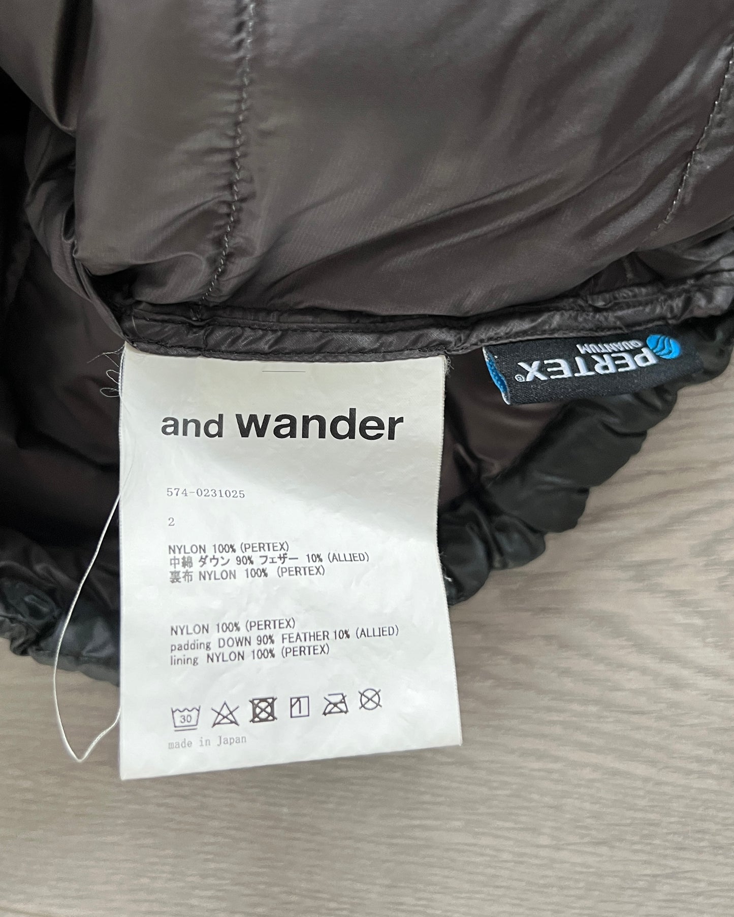 And Wander Pertex Quantum Square Stitch Snap Puffer Vest - Size S